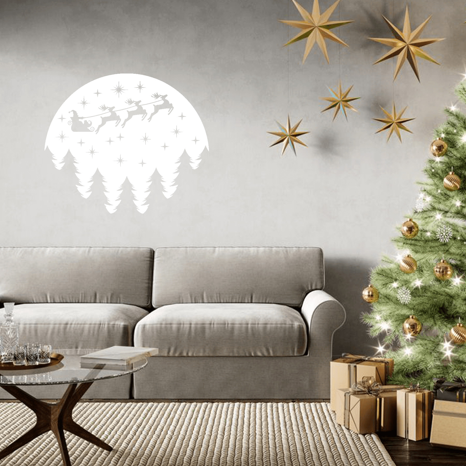 Santa Night Sky Metal Wall Decor
