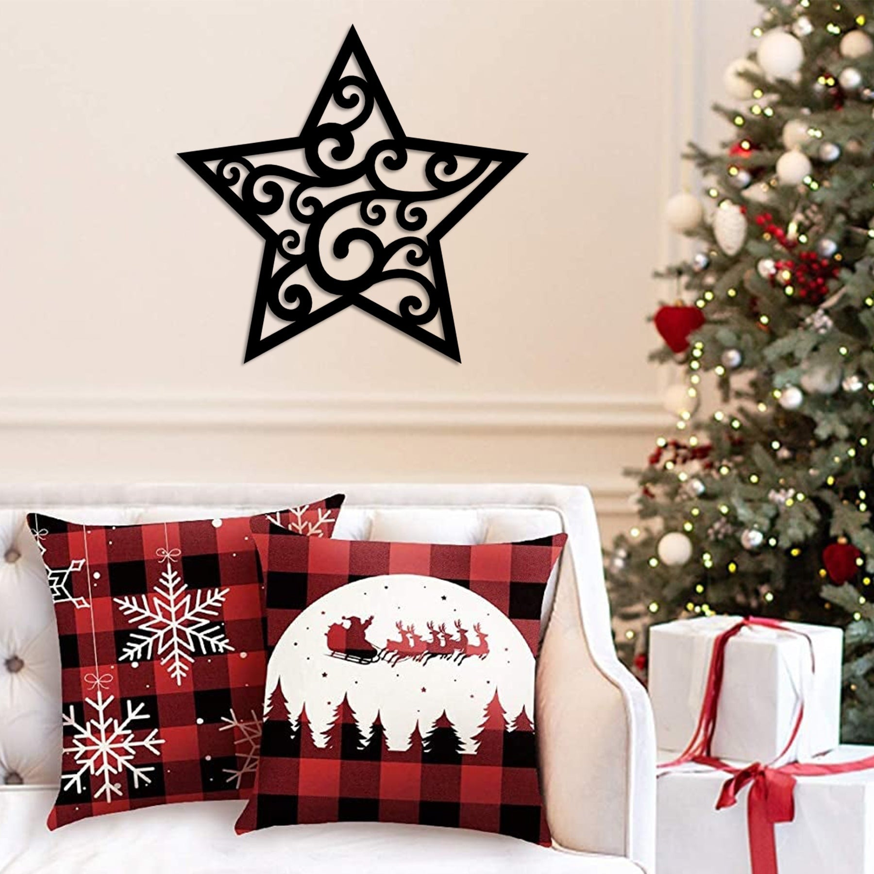 Christmas Star Metal Wall Decor