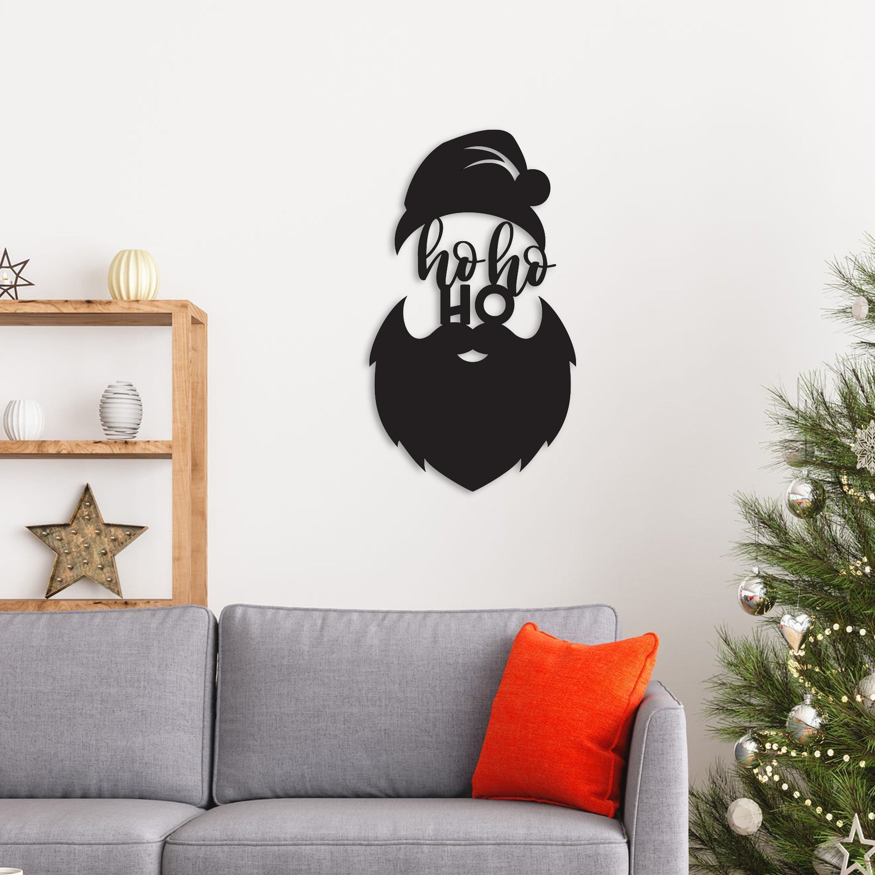 Ho Ho Ho Santa Beard Metal Wall Decor