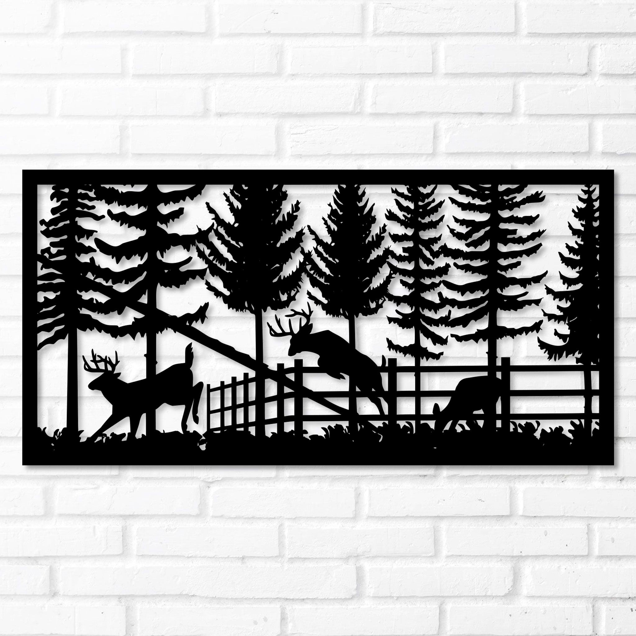 Deer & Forest Scene Wall Panel