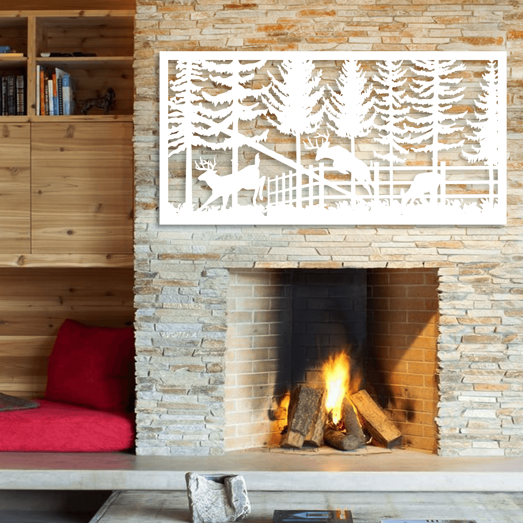 Deer & Forest Scene Wall Panel