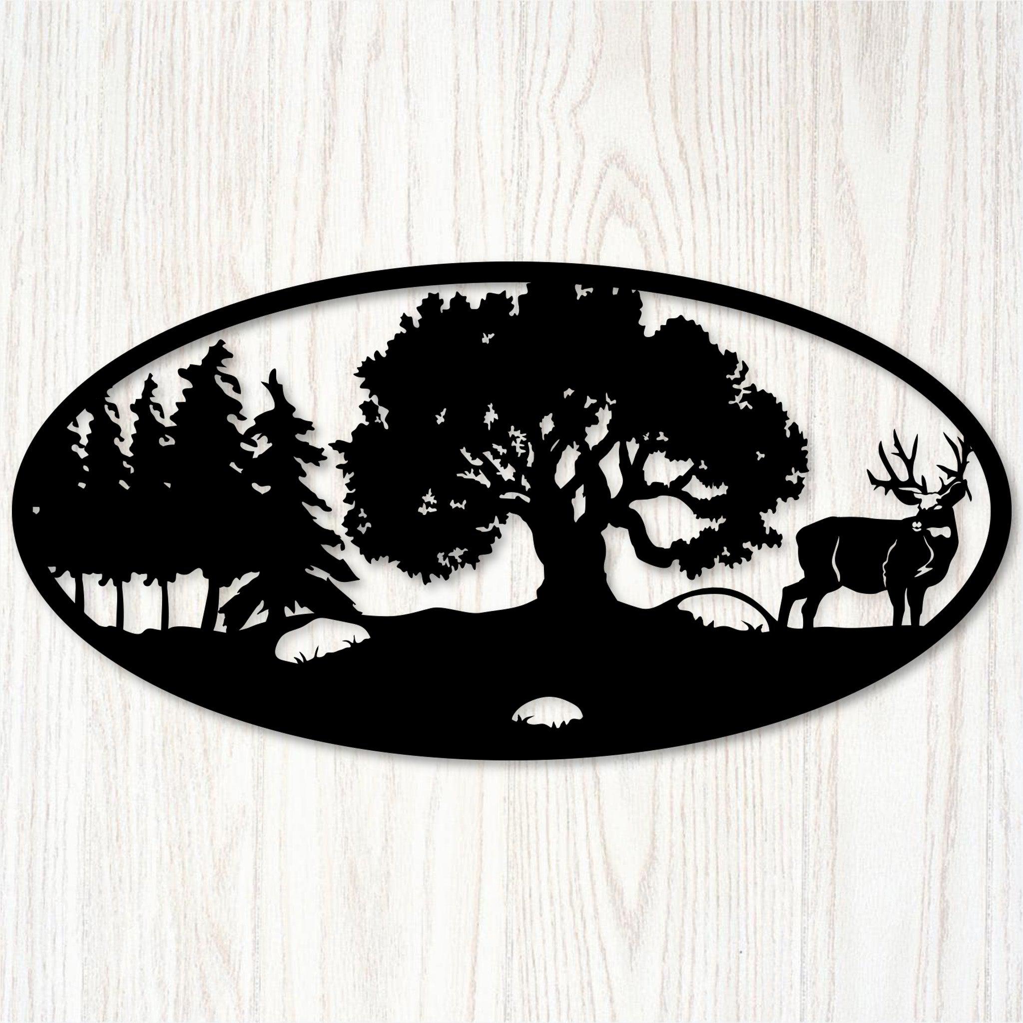 Elk & Deer Outdoors Metal Wall Art