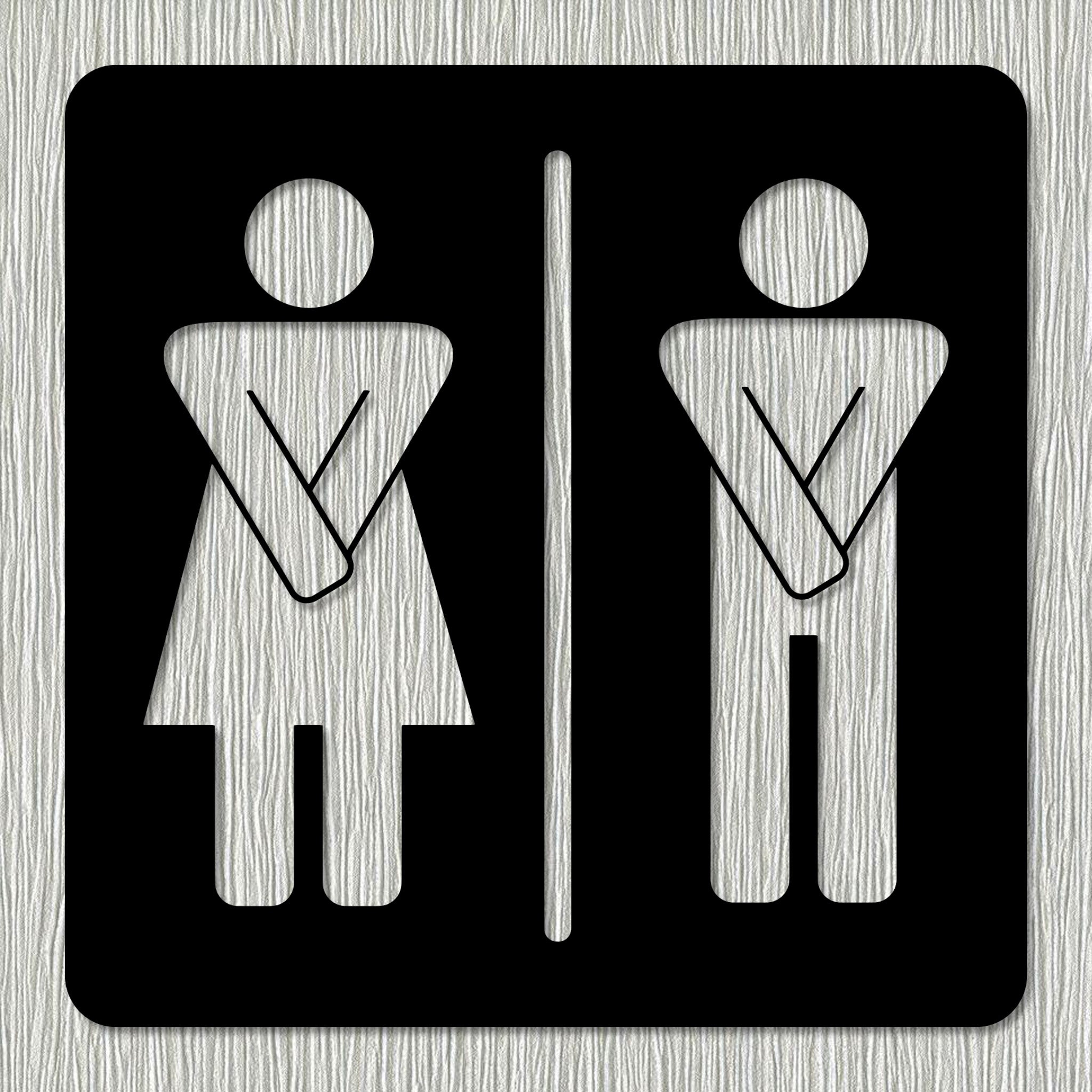 Metal Restroom Men/Women Wall Art