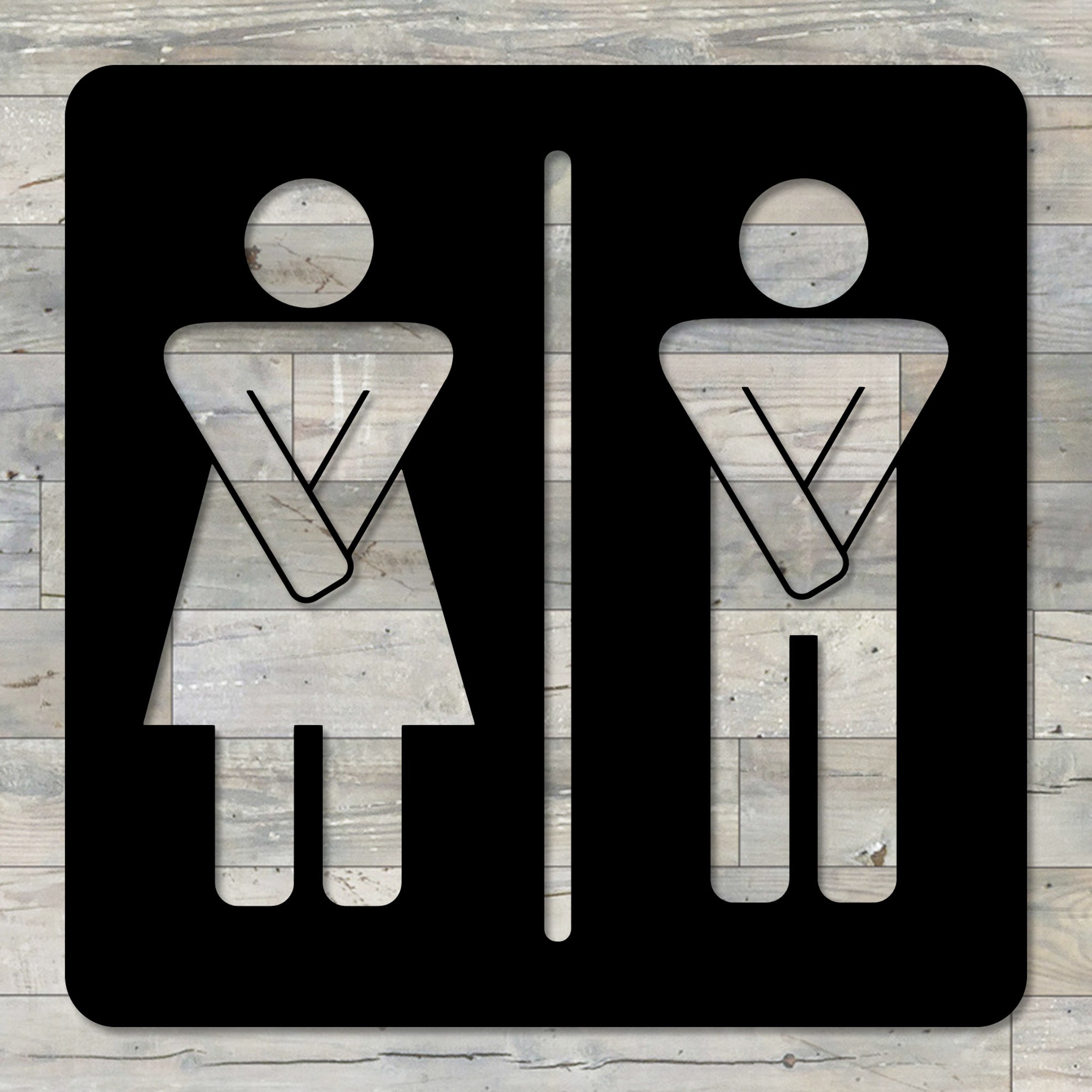 Metal Restroom Men/Women Wall Art