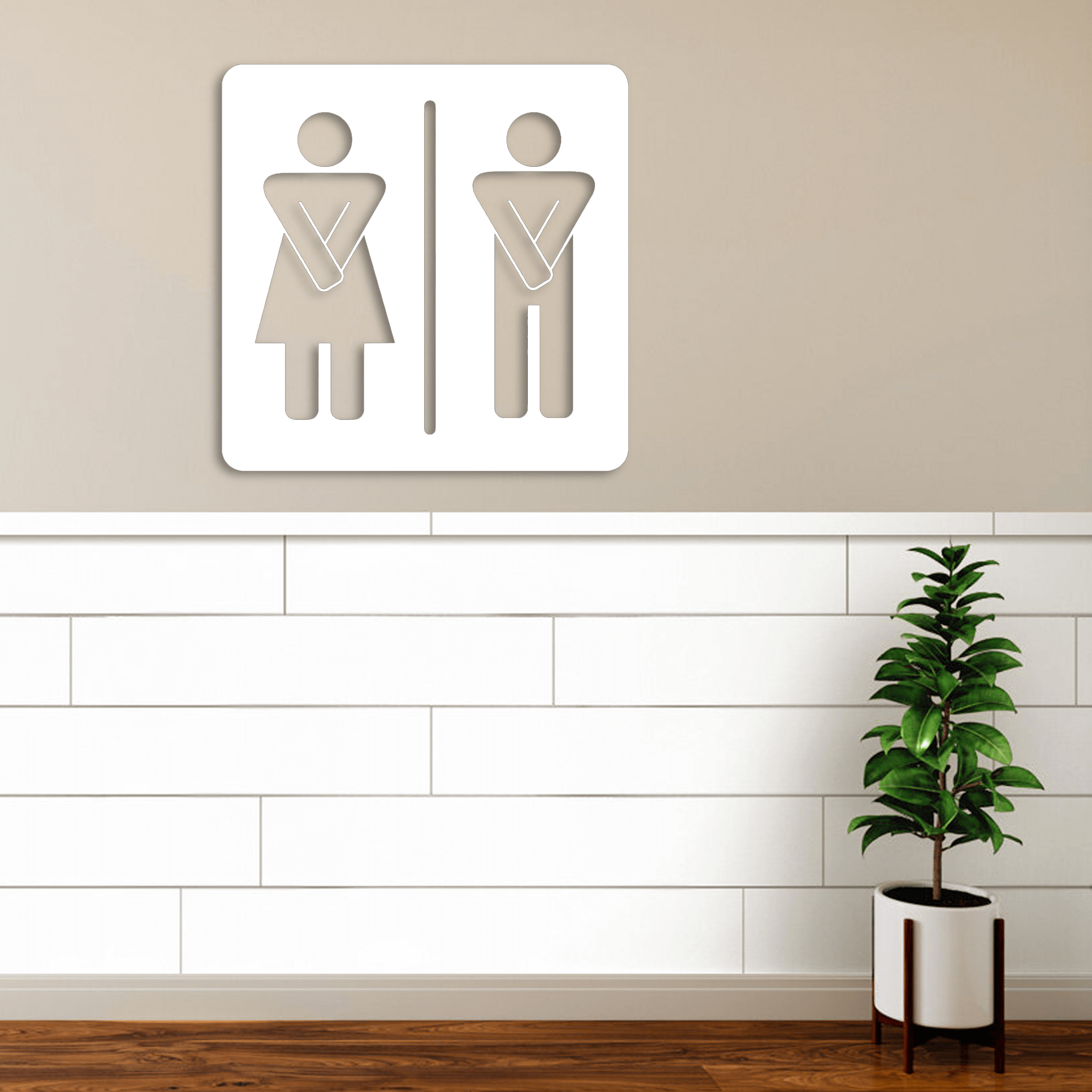 Metal Restroom Men/Women Wall Art