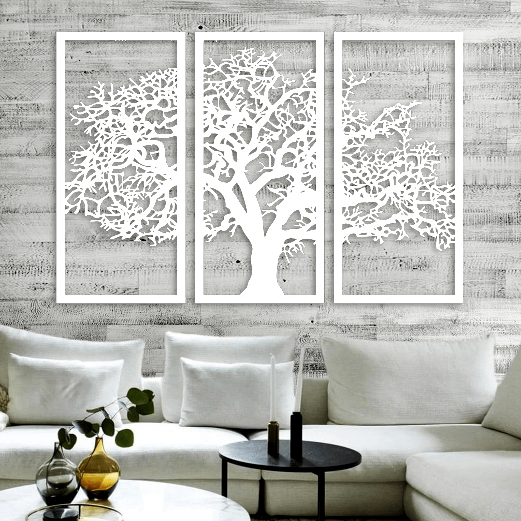 Tree Panels Metal Wall Art