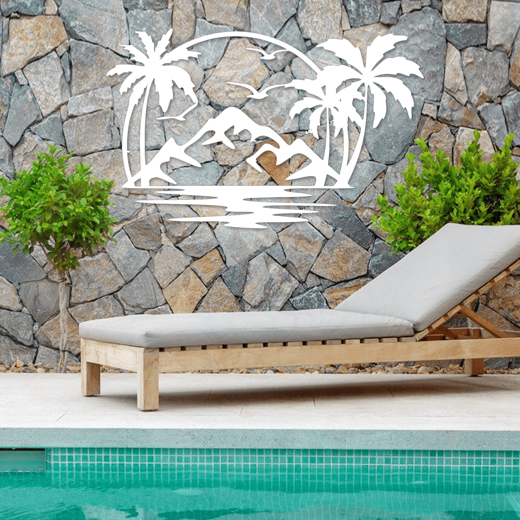 Island Paradise Palm Trees Metal Wall Art