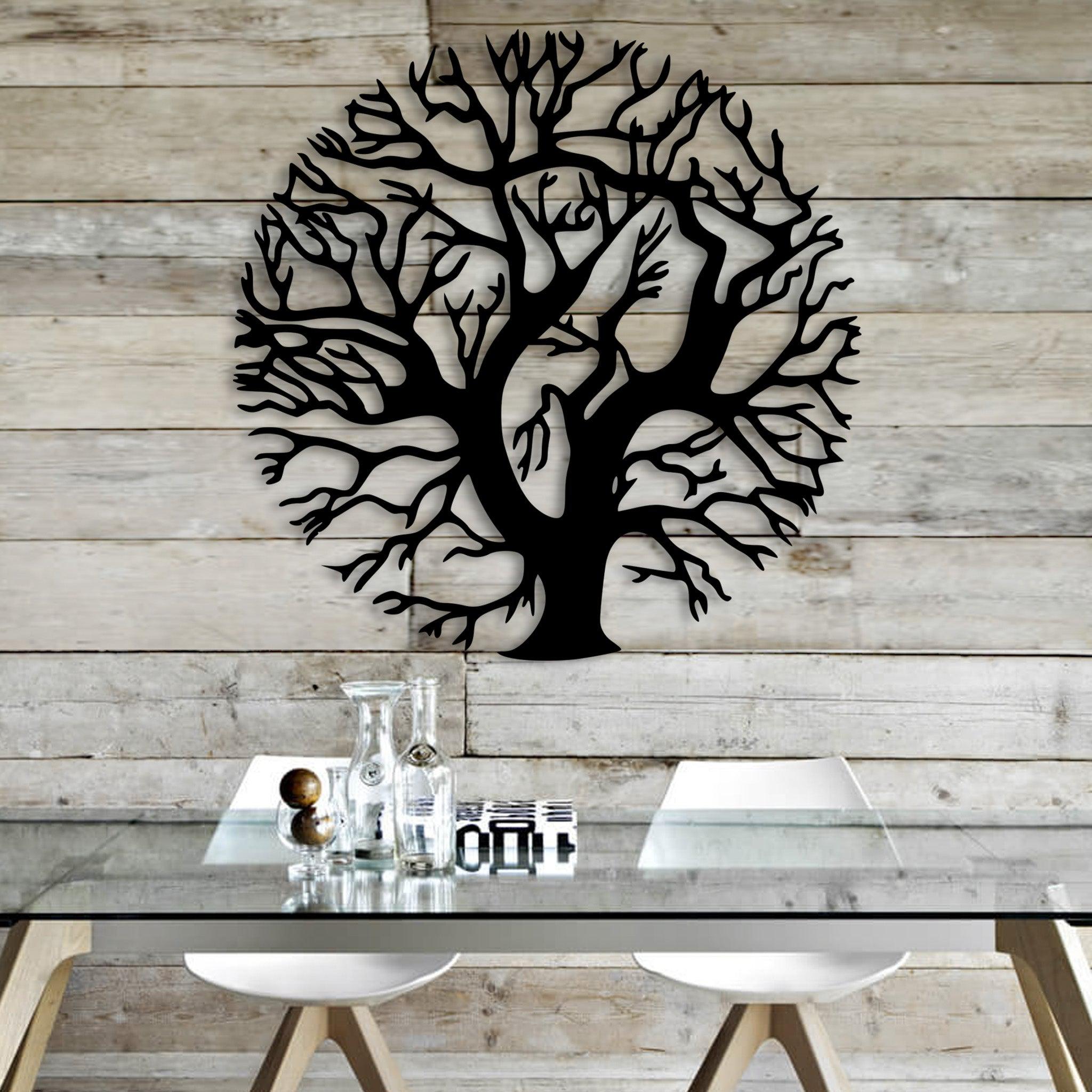 Round Tree Metal Wall Decor
