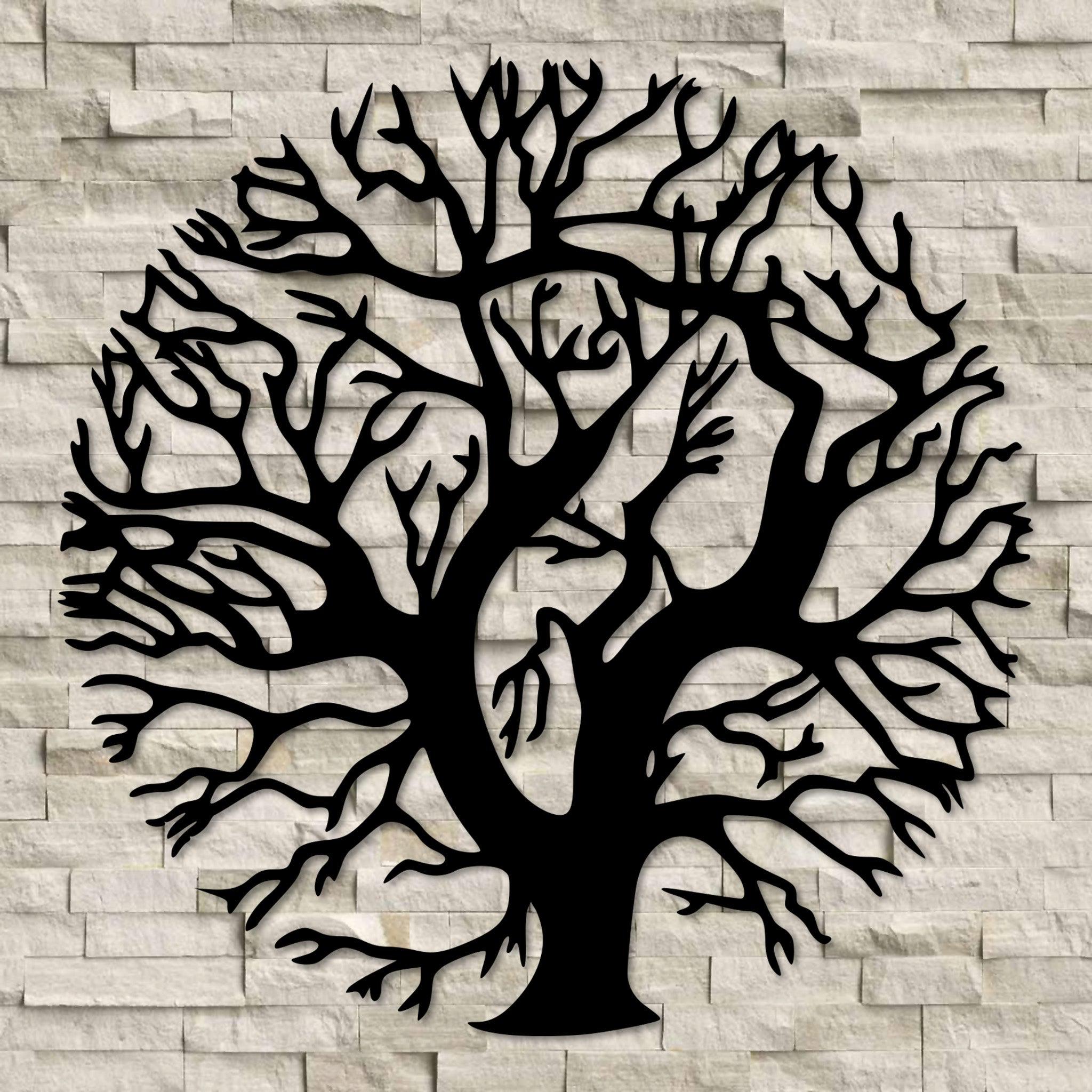 Round Tree Metal Wall Decor