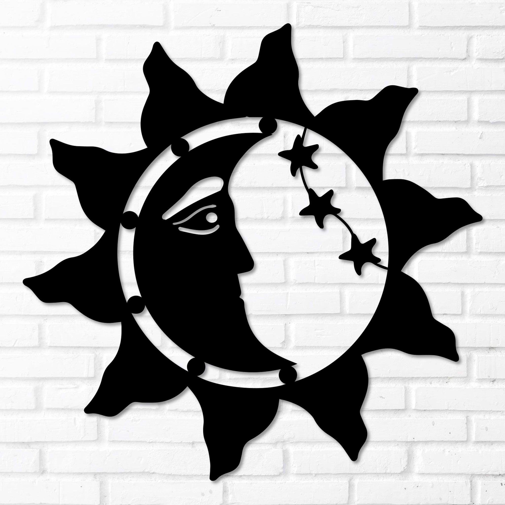 Moon In Sun Metal Wall Decor
