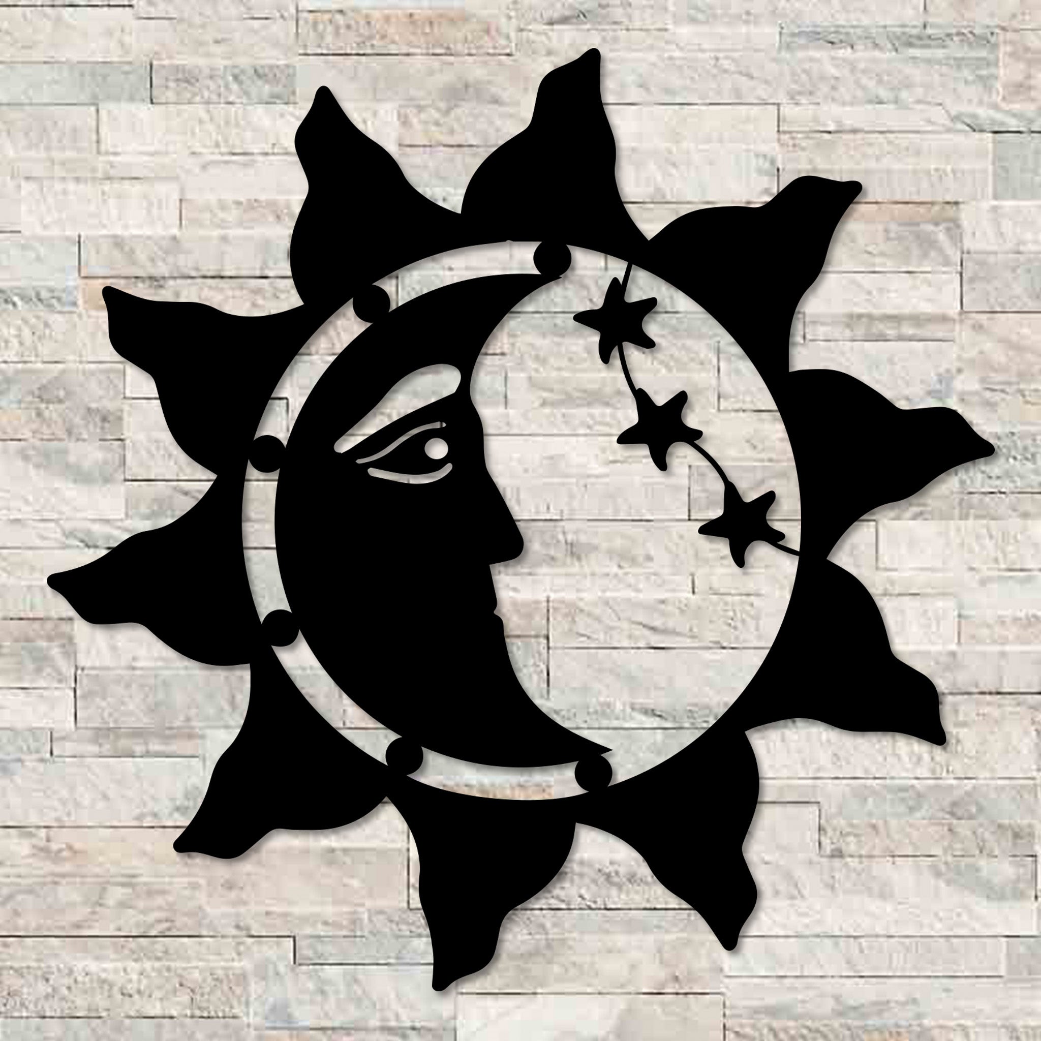 Moon In Sun Metal Wall Decor