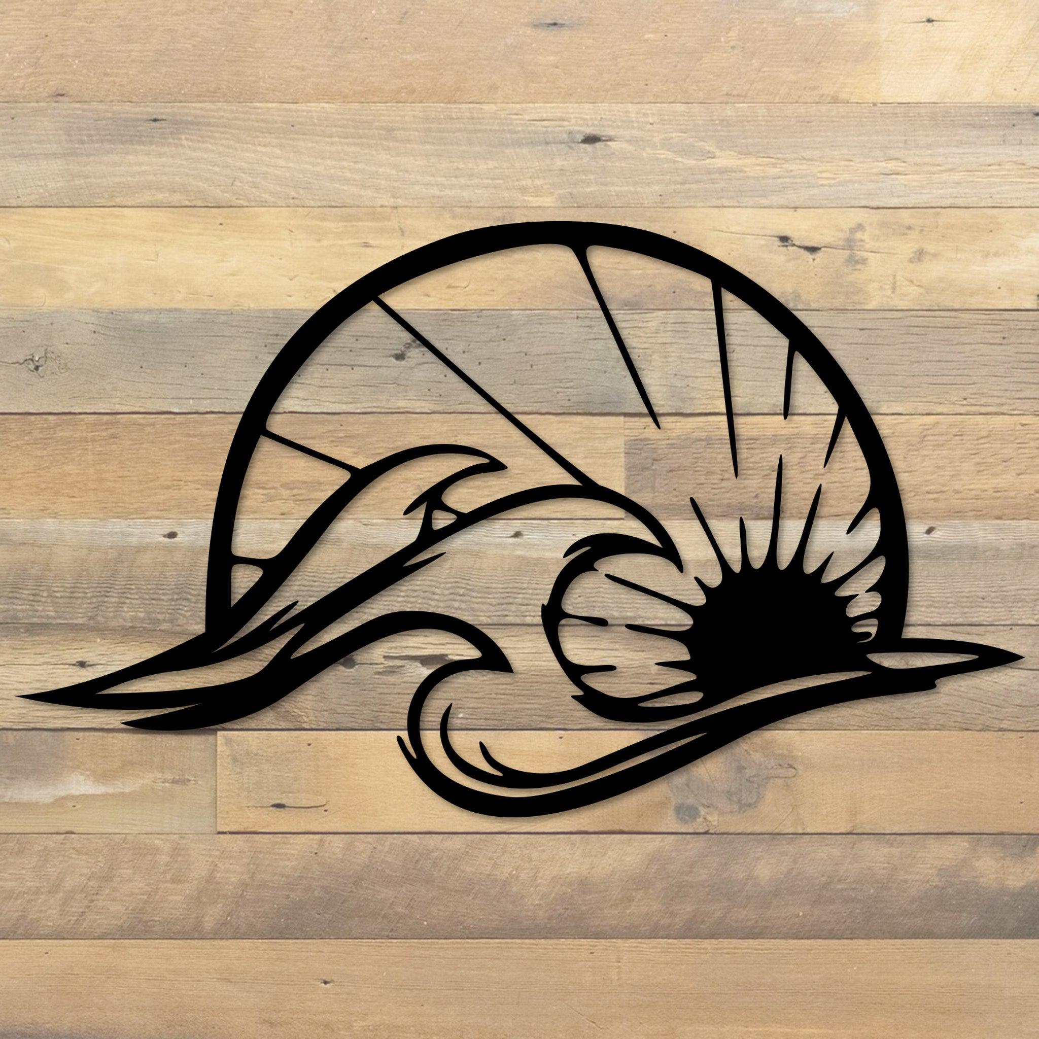 Ocean Waves & Sun Metal Wall Art