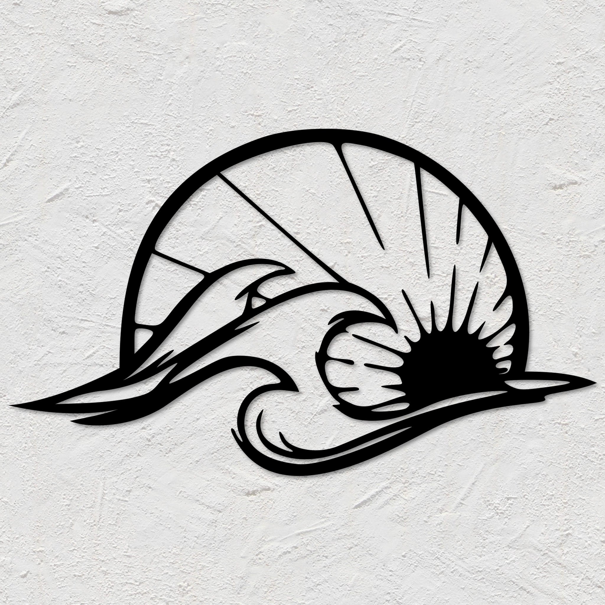 Ocean Waves & Sun Metal Wall Art