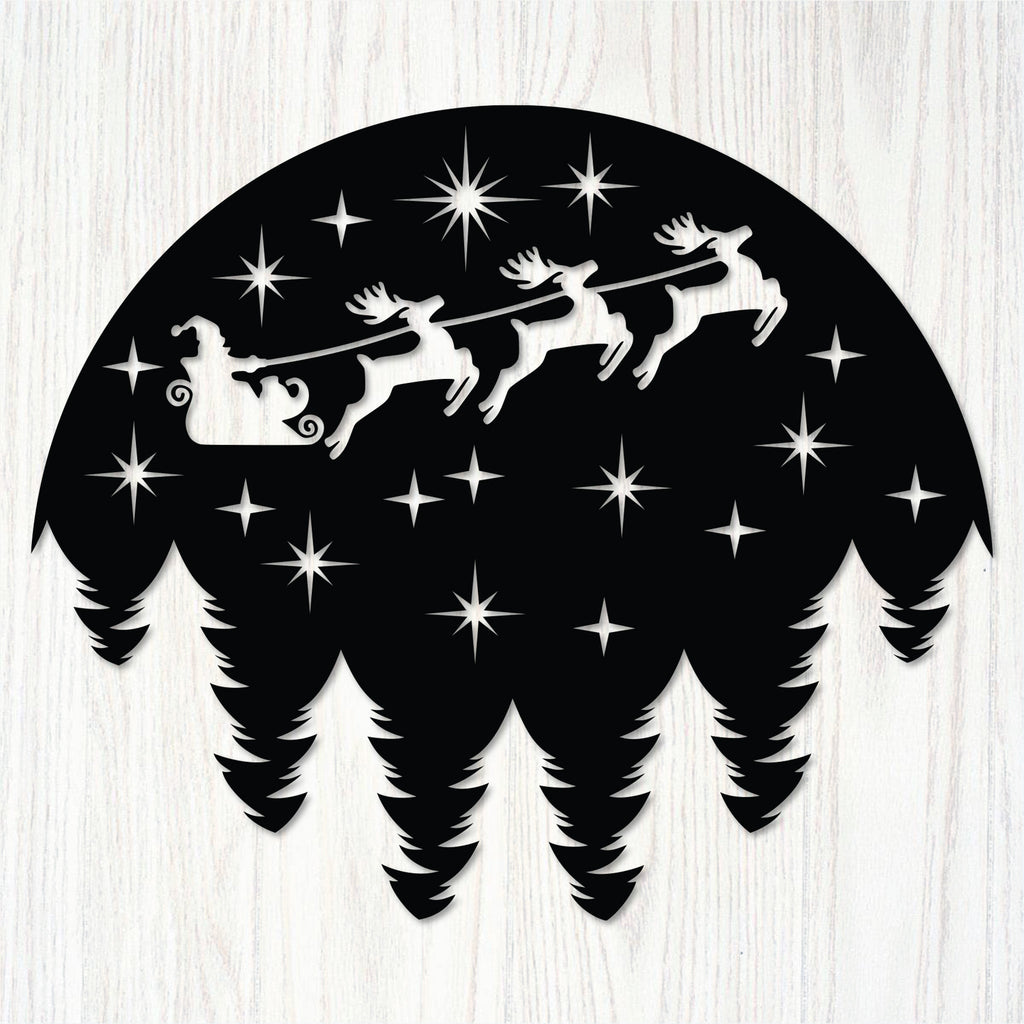 Santa Night Sky Metal Wall Decor
