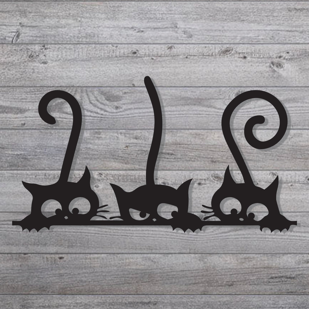 3 Cats Metal Wall Art