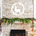 Christmas Wreath Deer Metal Wall Decor