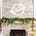 Christmas Wreath Santa Sleigh Metal Wall Decor