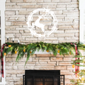 Christmas Wreath Reindeer Metal Wall Decor