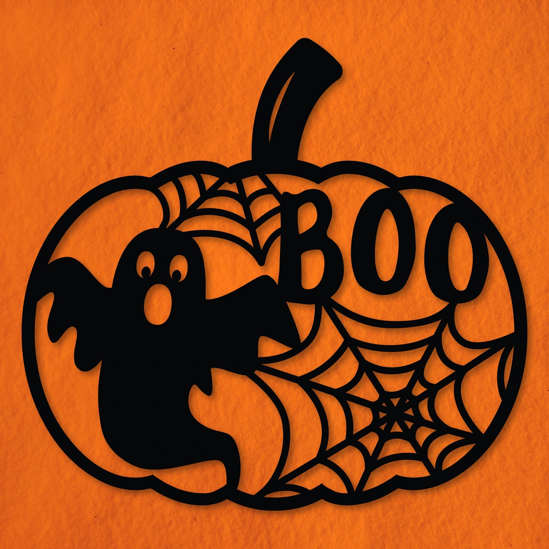Ghost Boo Pumpkin Metal Wall Art