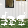 Sandhill Crane Stakes Metal Garden Art