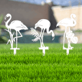 Flamingo Stakes Metal Garden Art