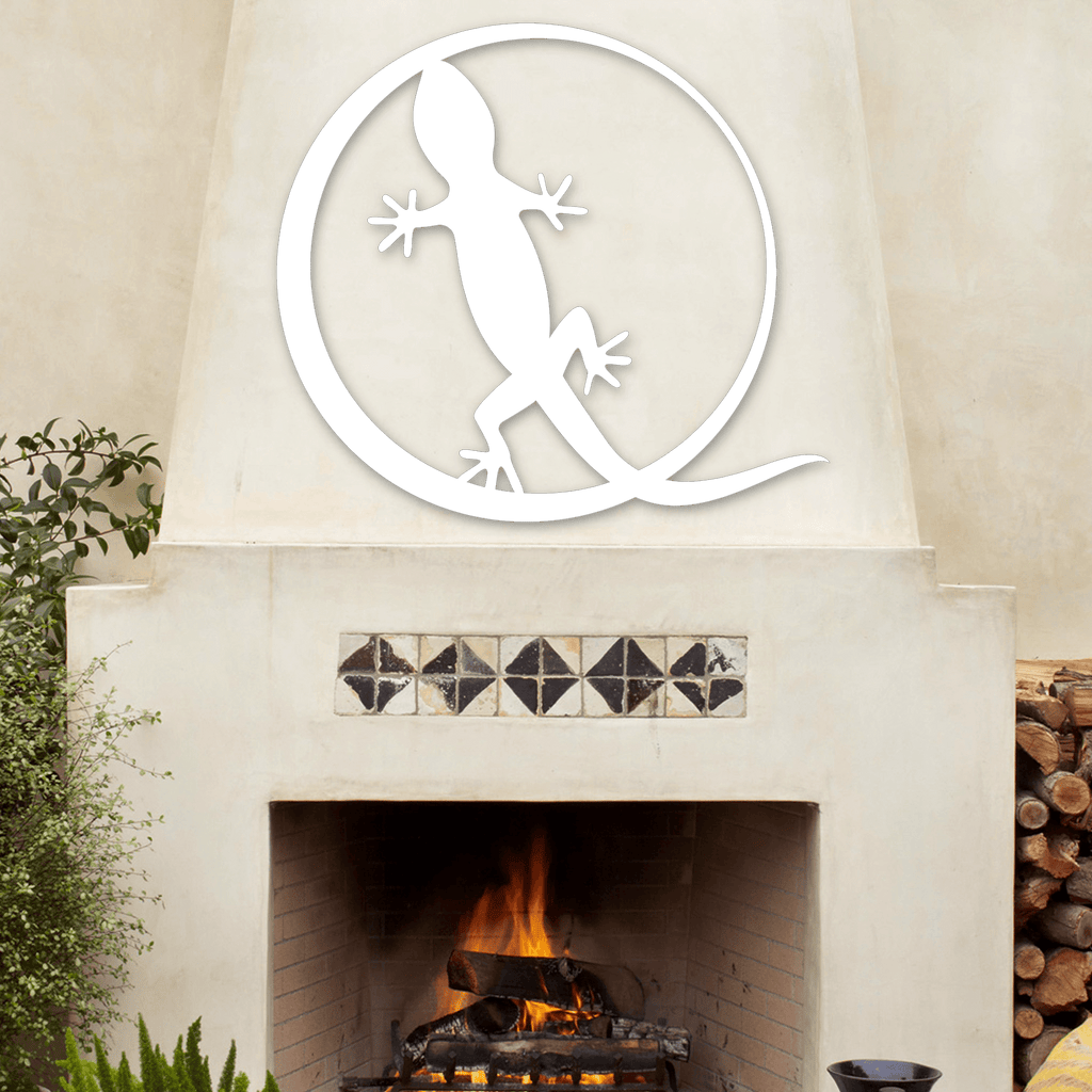 Gecko Circle Metal Wall Art