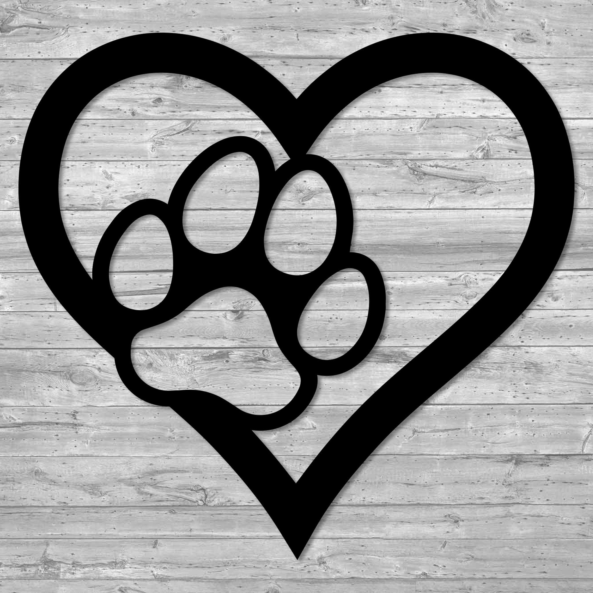 Metal Heart with Paw Wall Art