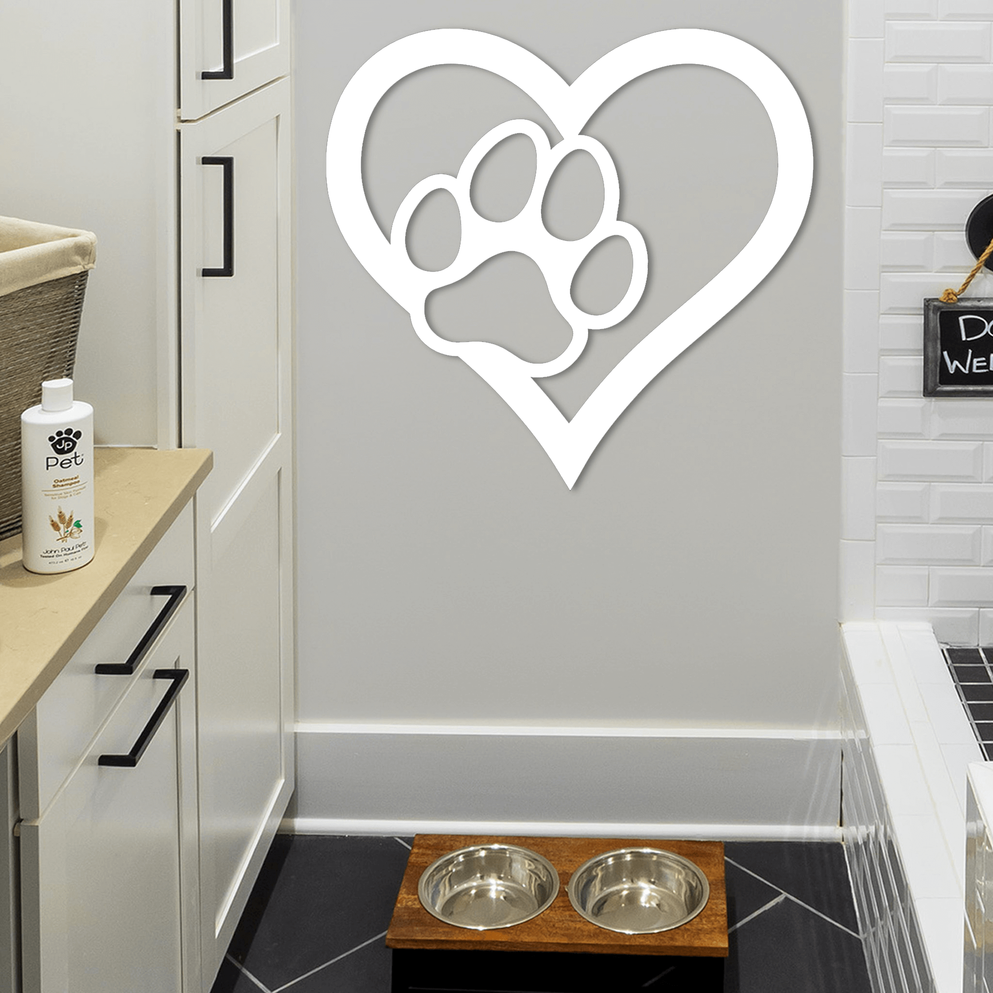 Metal Heart with Paw Wall Art