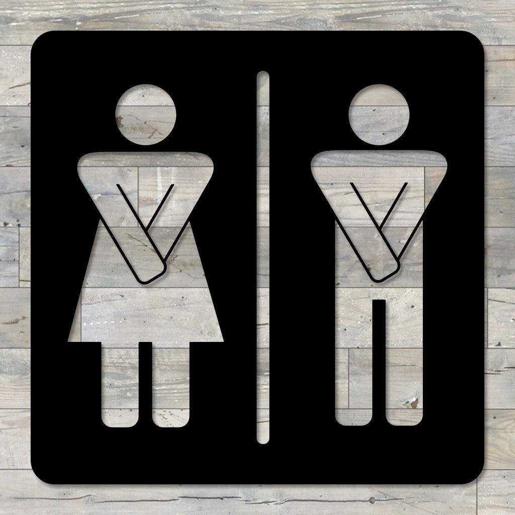 Metal Restroom Men/Women Wall Art