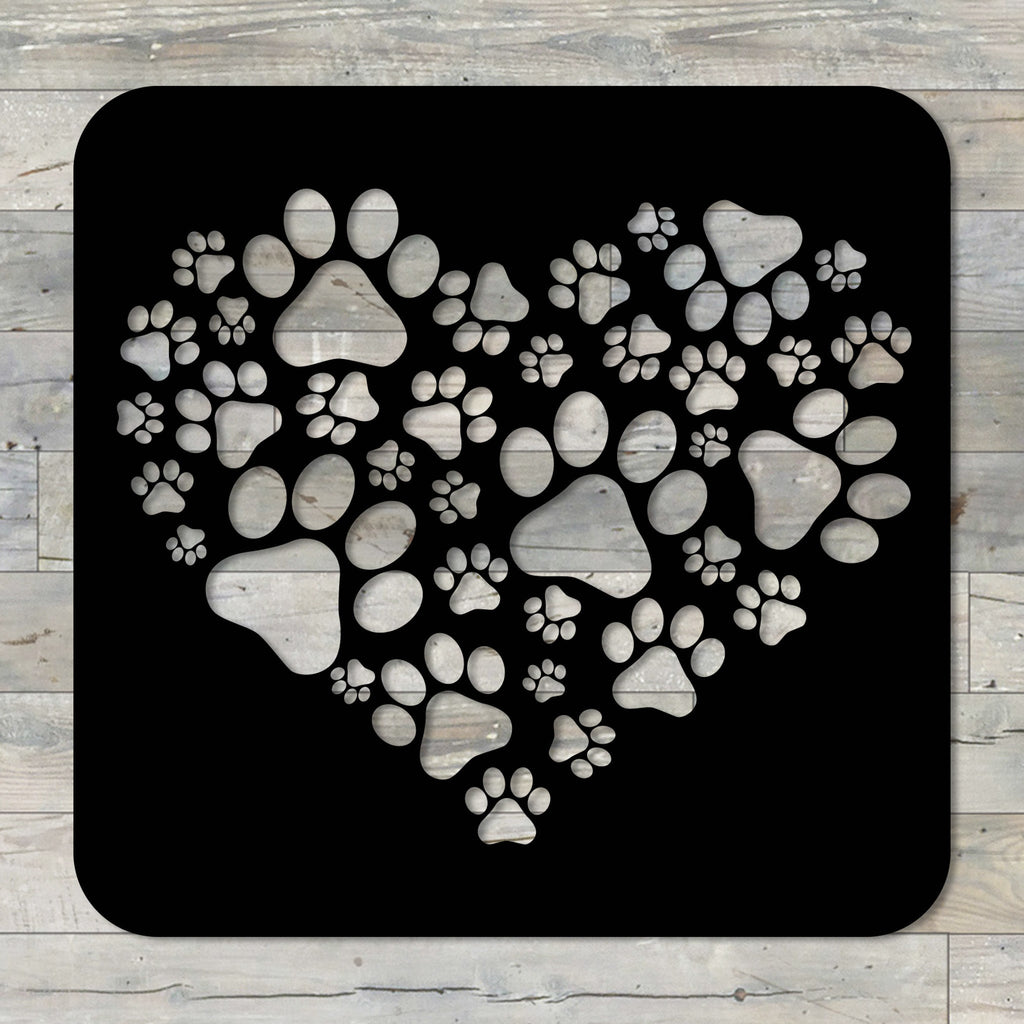 Paws Heart Metal Wall Art
