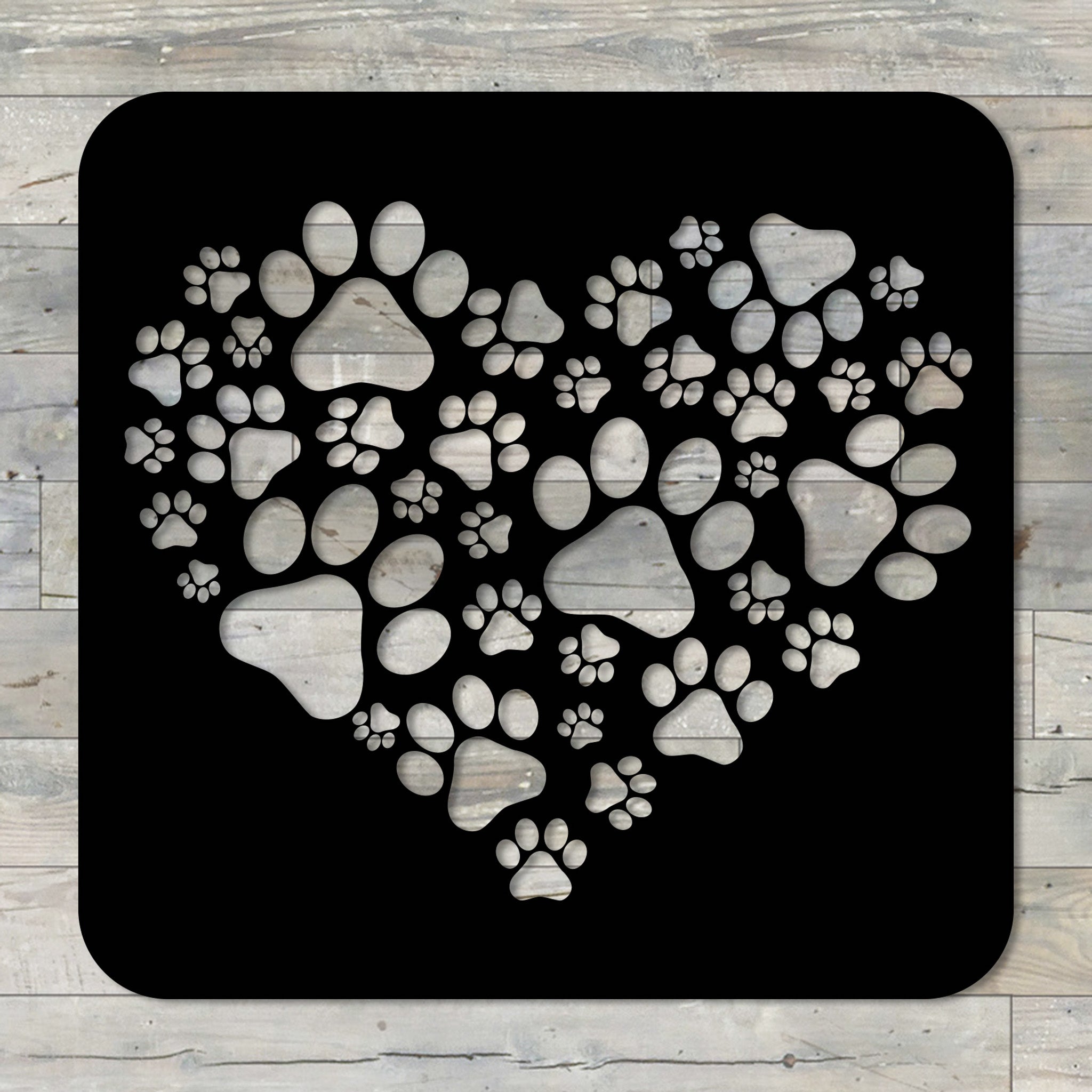 Paws Heart Metal Wall Art