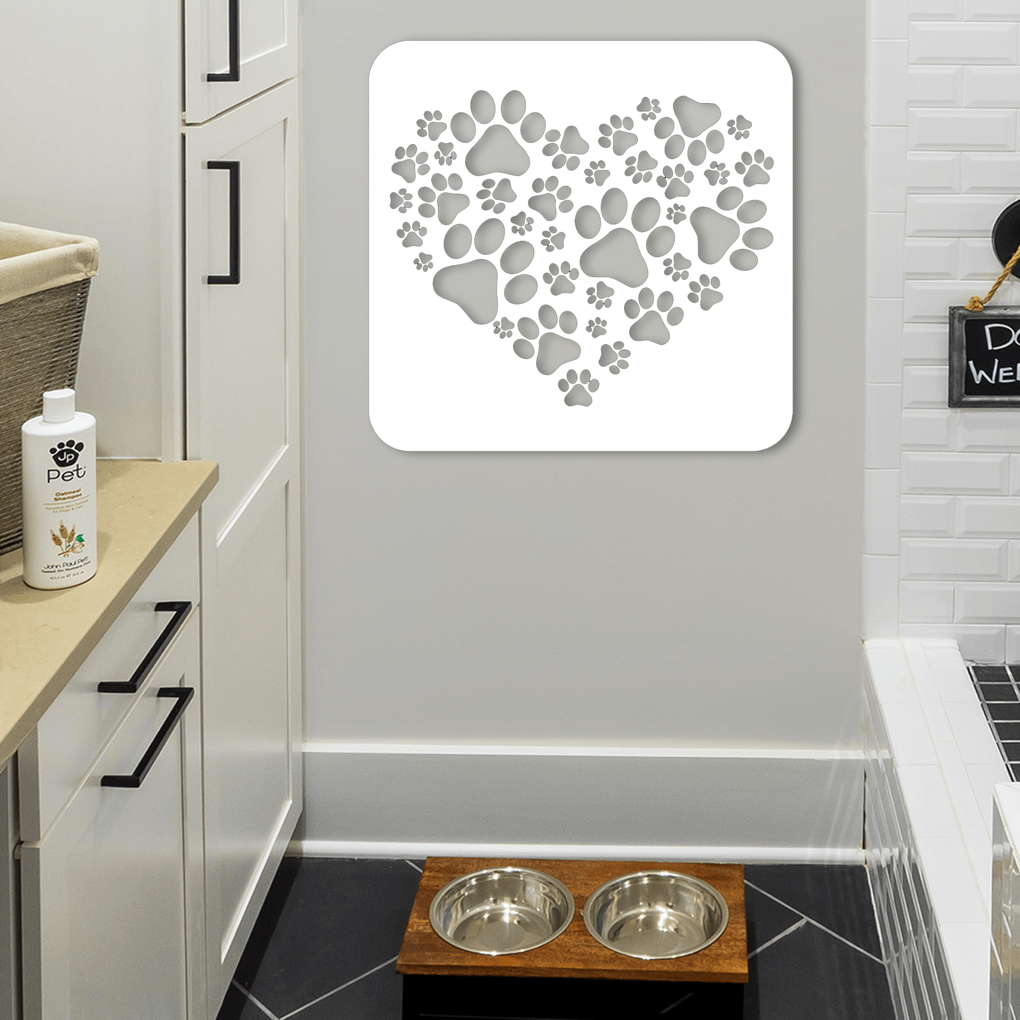 Paws Heart Metal Wall Art