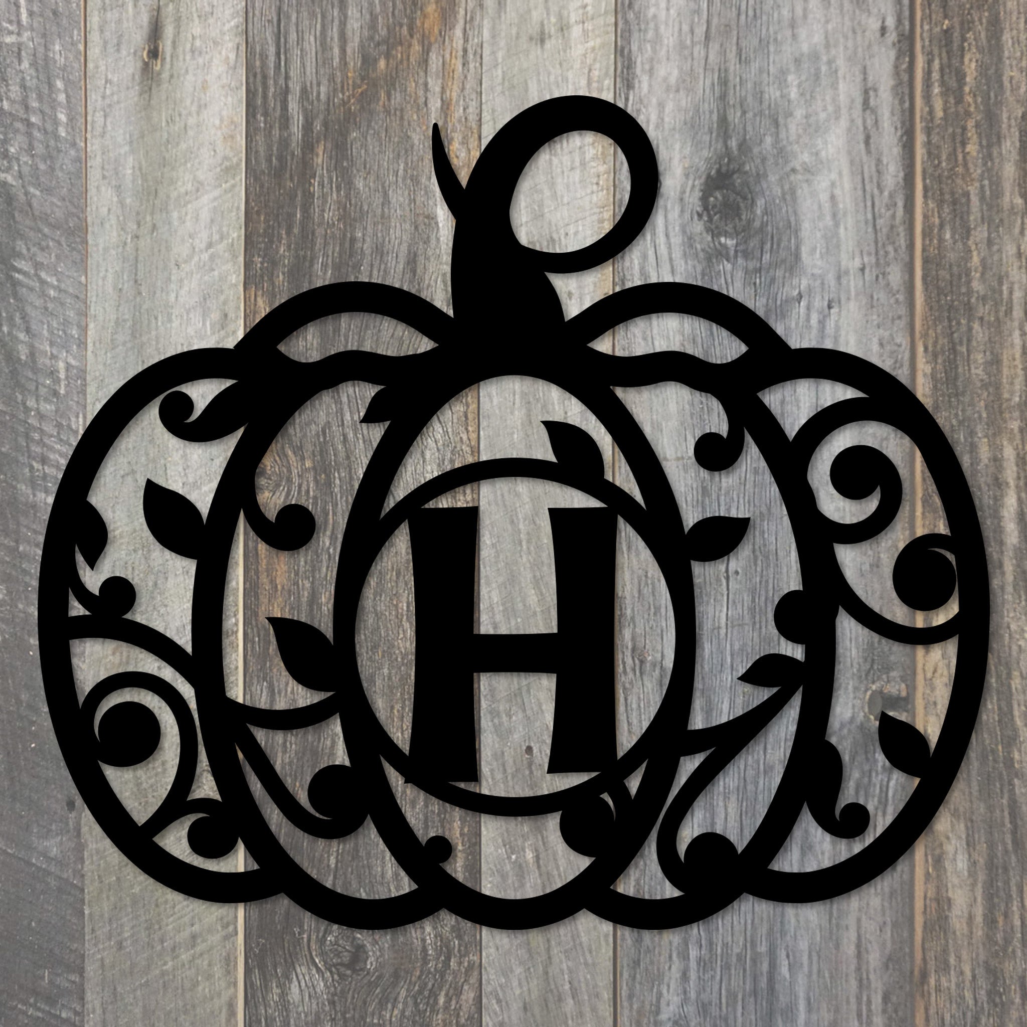 Pumpkin Monogram Metal Wall Art