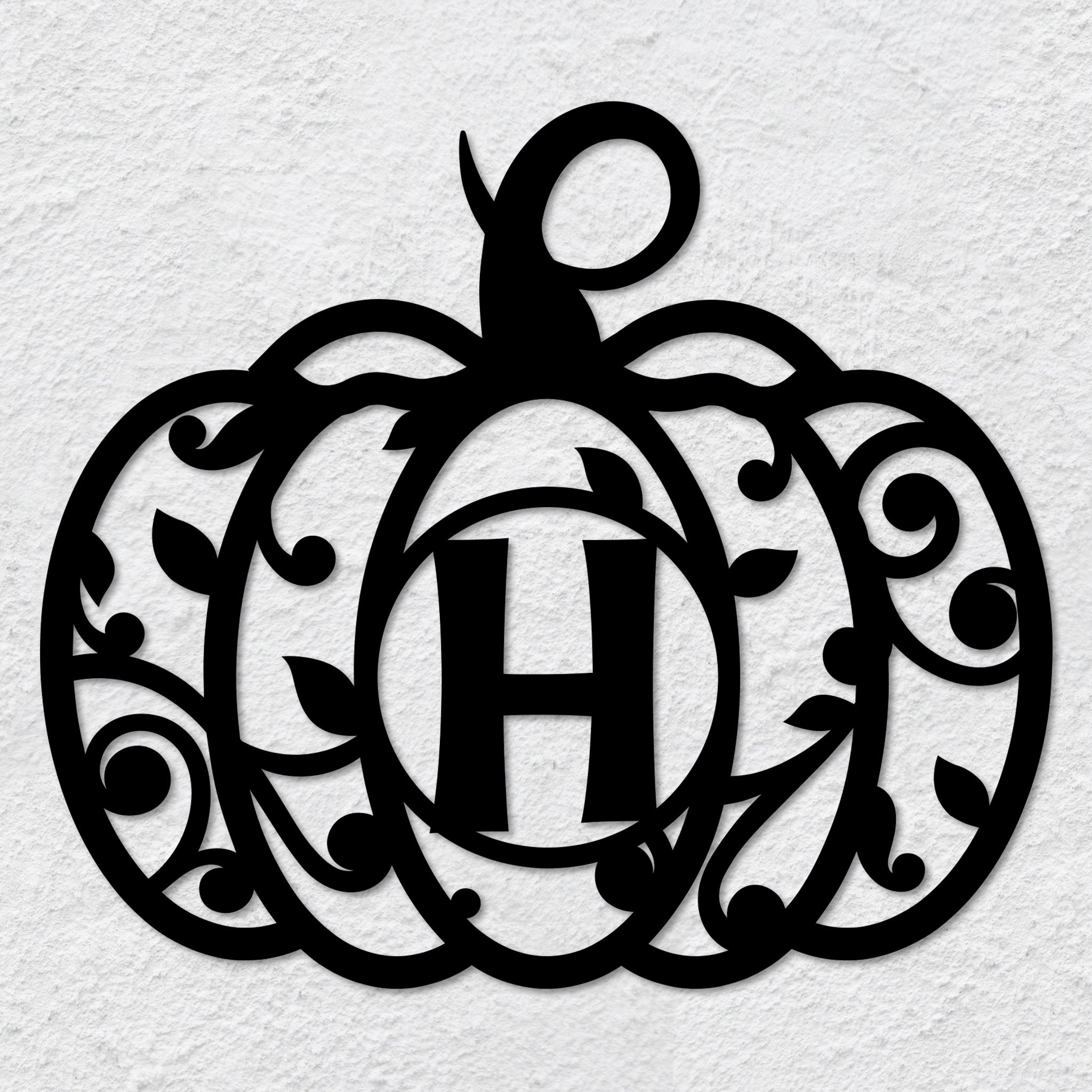 Pumpkin Monogram Metal Wall Art