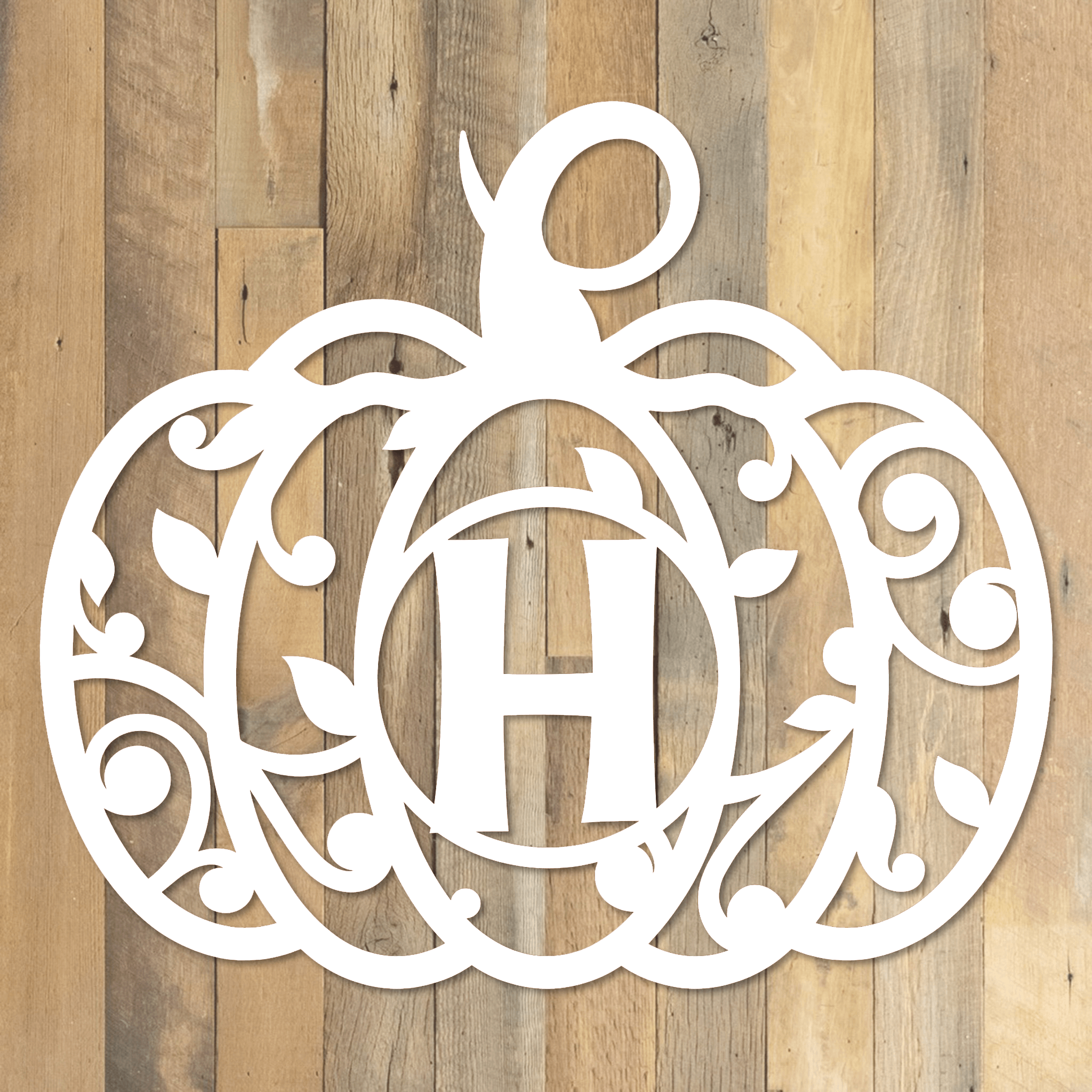 Pumpkin Monogram Metal Wall Art