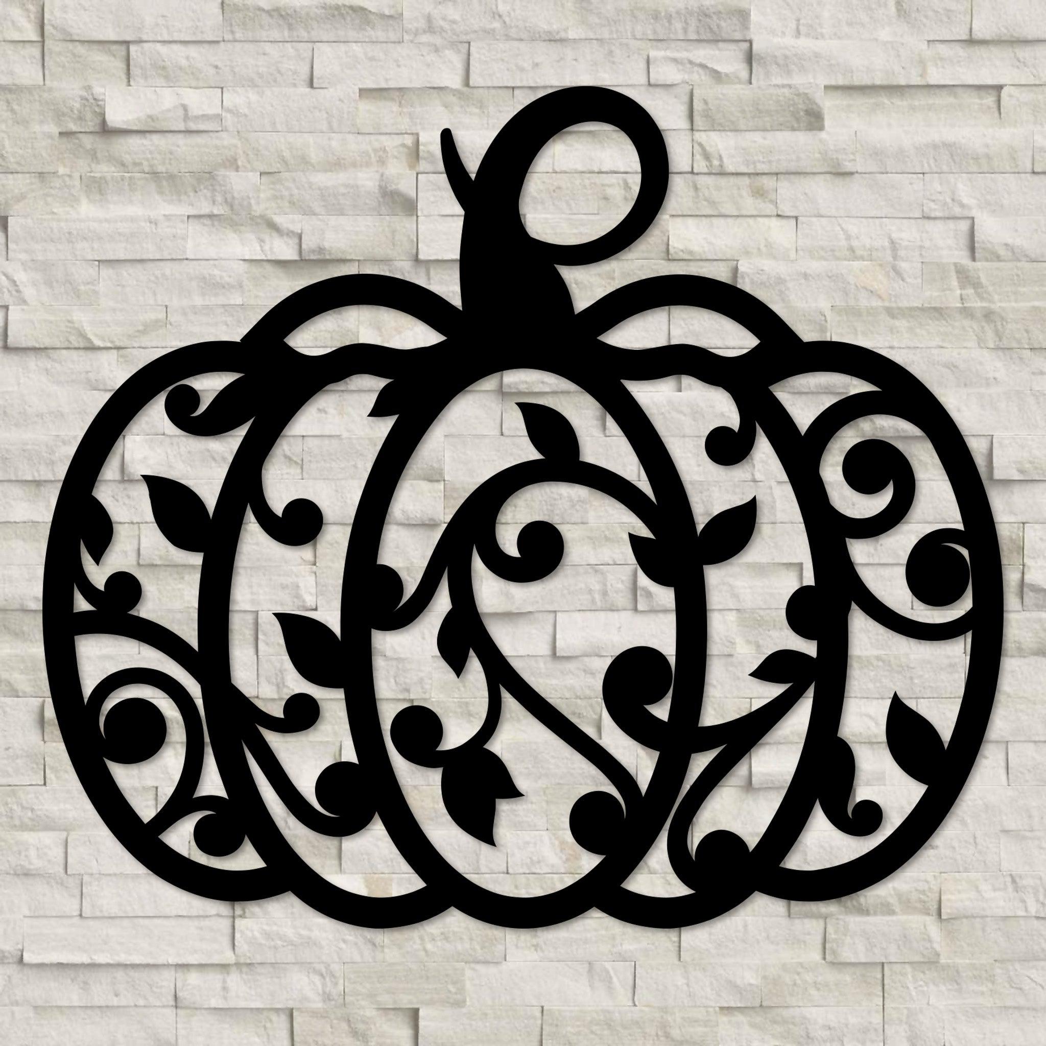 Pumpkin Swirly Metal Wall Decor