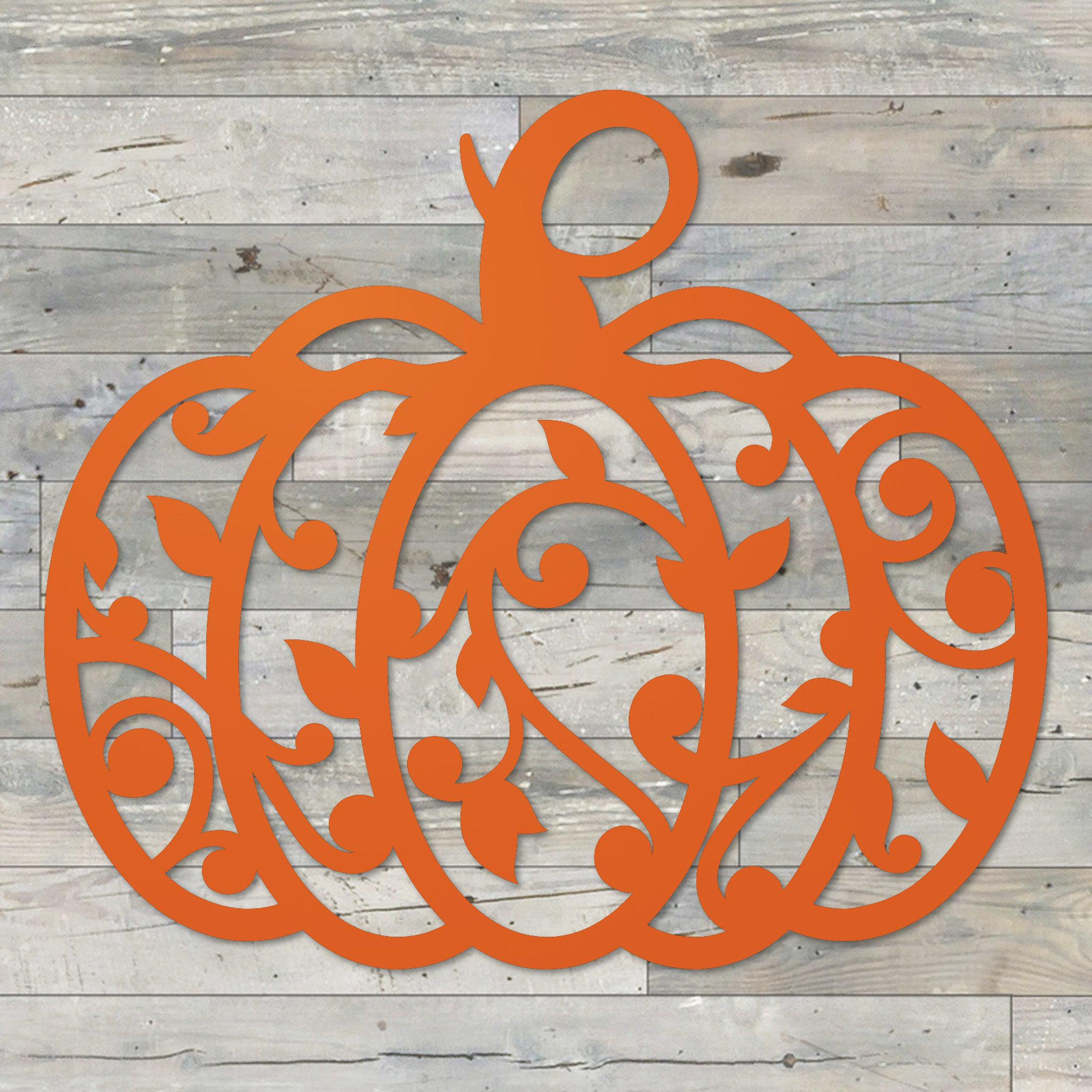 Pumpkin Swirly Metal Wall Decor