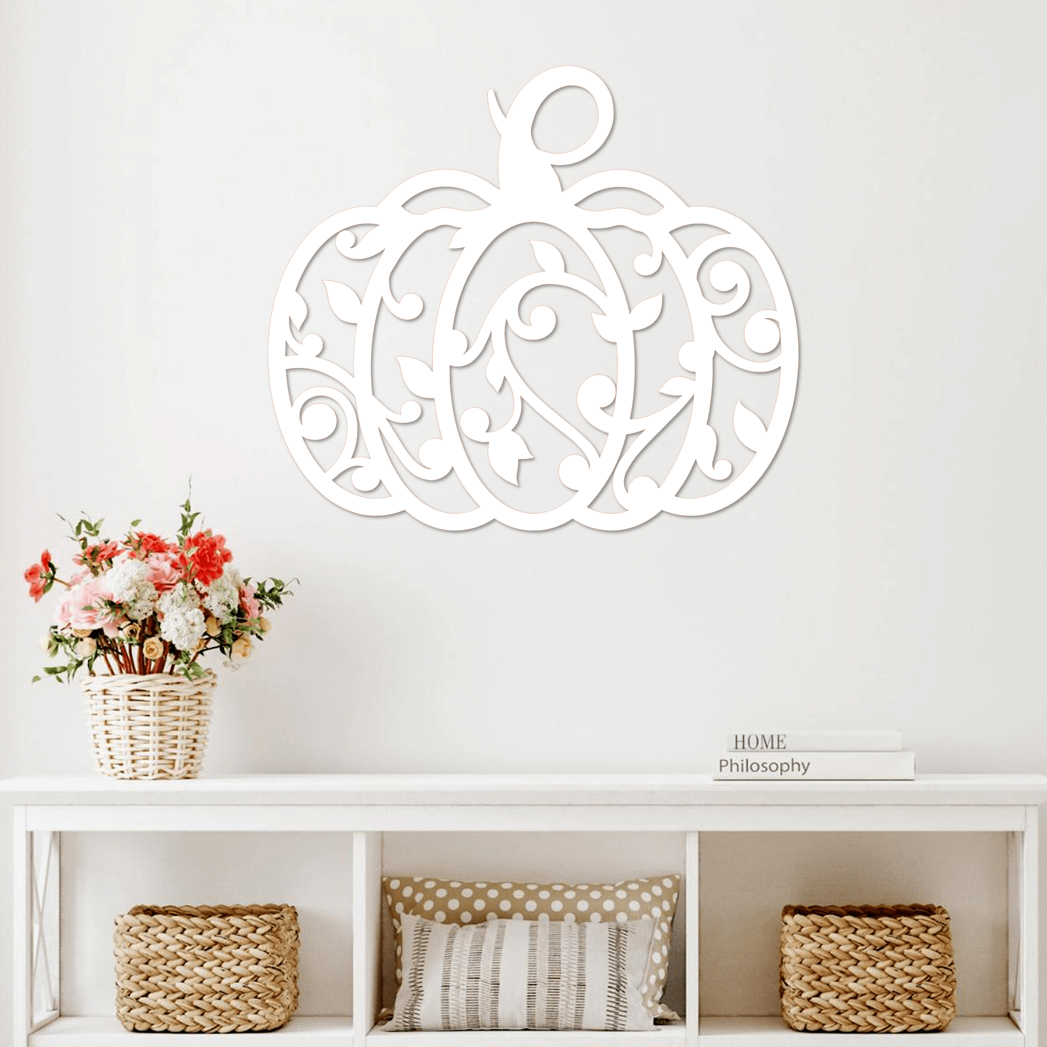 Pumpkin Swirly Metal Wall Decor