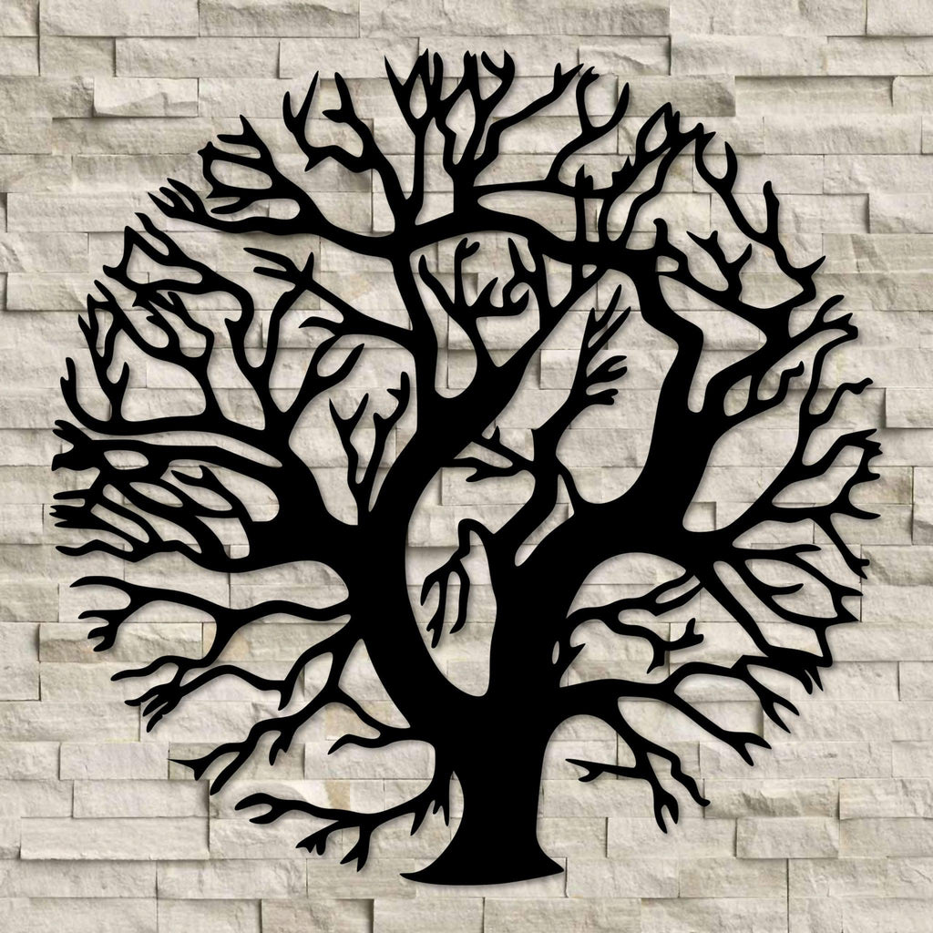Round Tree Metal Wall Decor