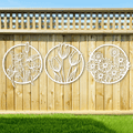 Three Flowers Metal Wall Art Set
