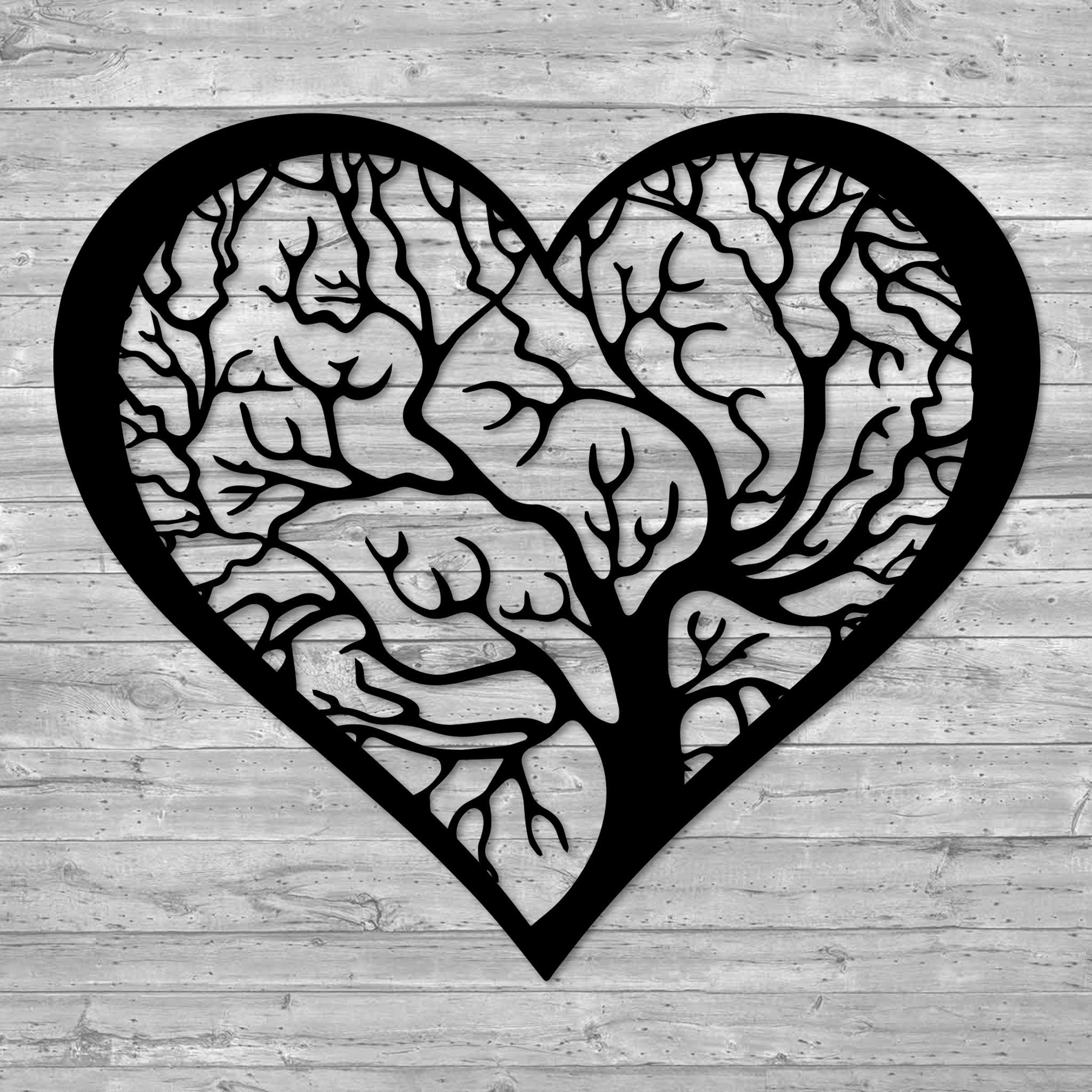 Tree Heart Metal Wall Decor 2