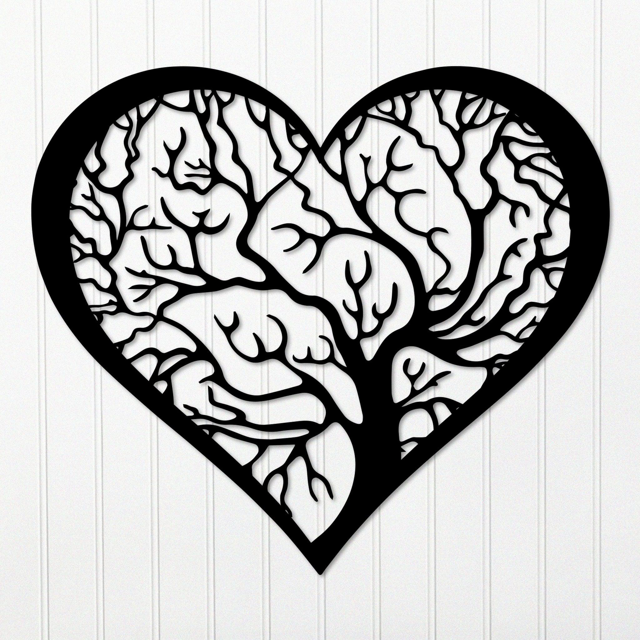 Tree Heart Metal Wall Decor 2