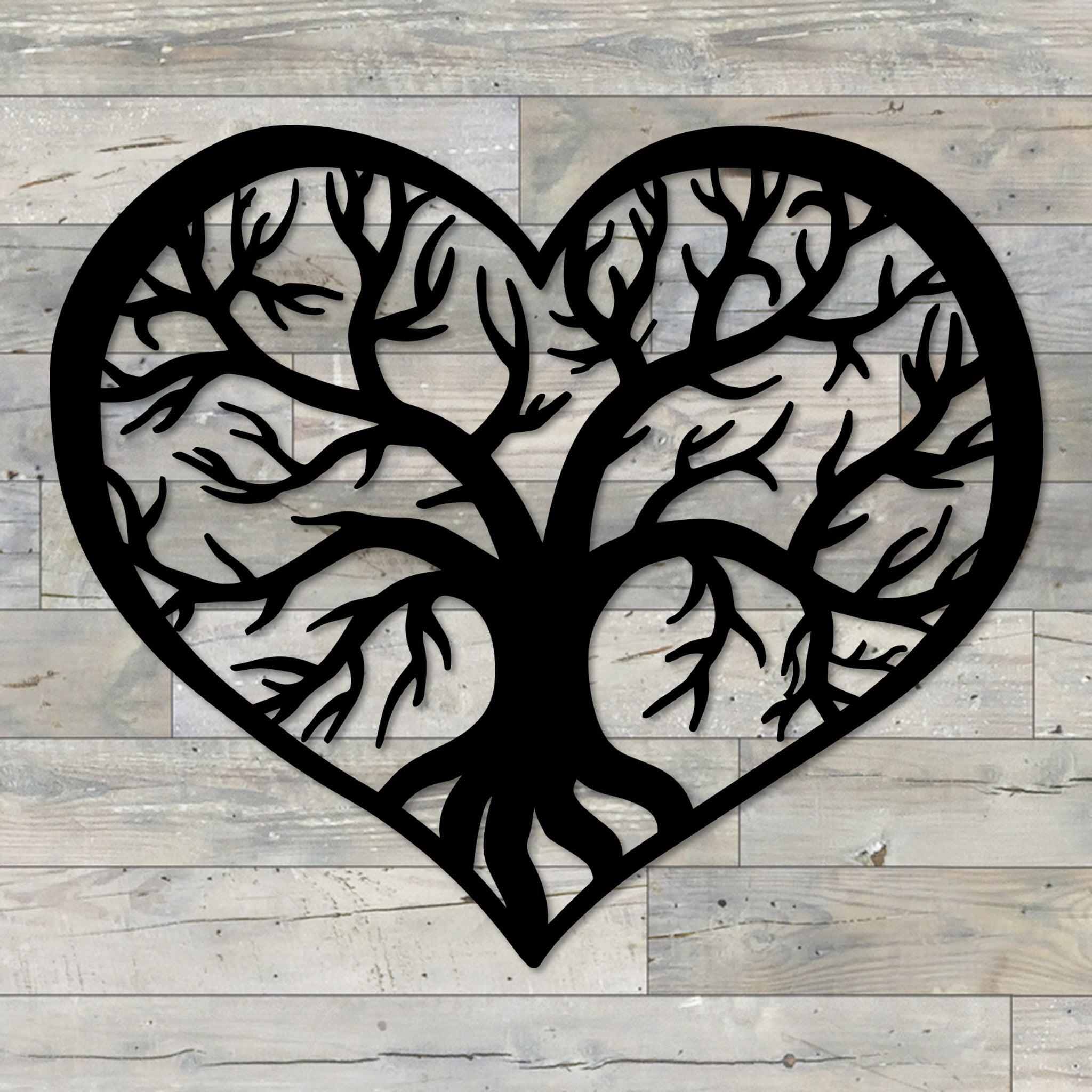 Tree Heart Metal Wall Decor