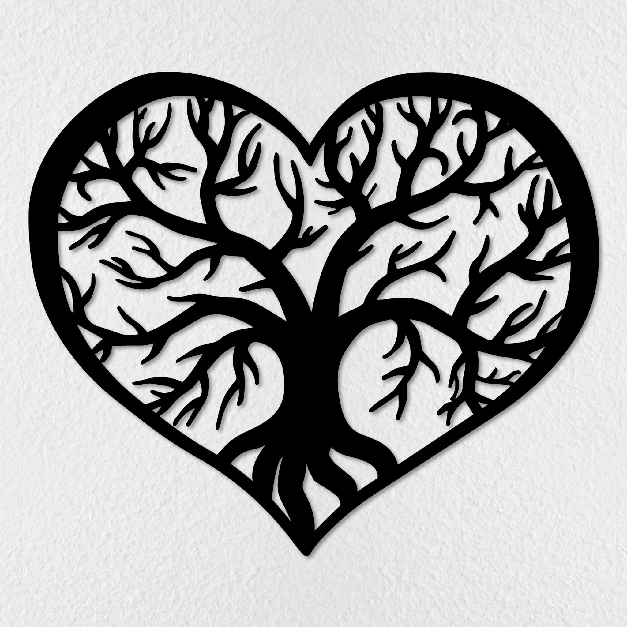 Tree Heart Metal Wall Decor