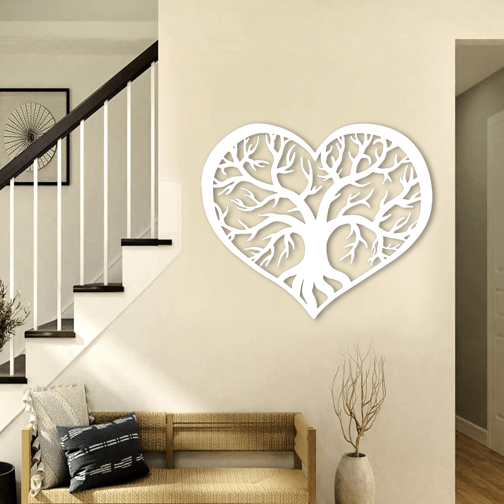 Tree Heart Metal Wall Decor
