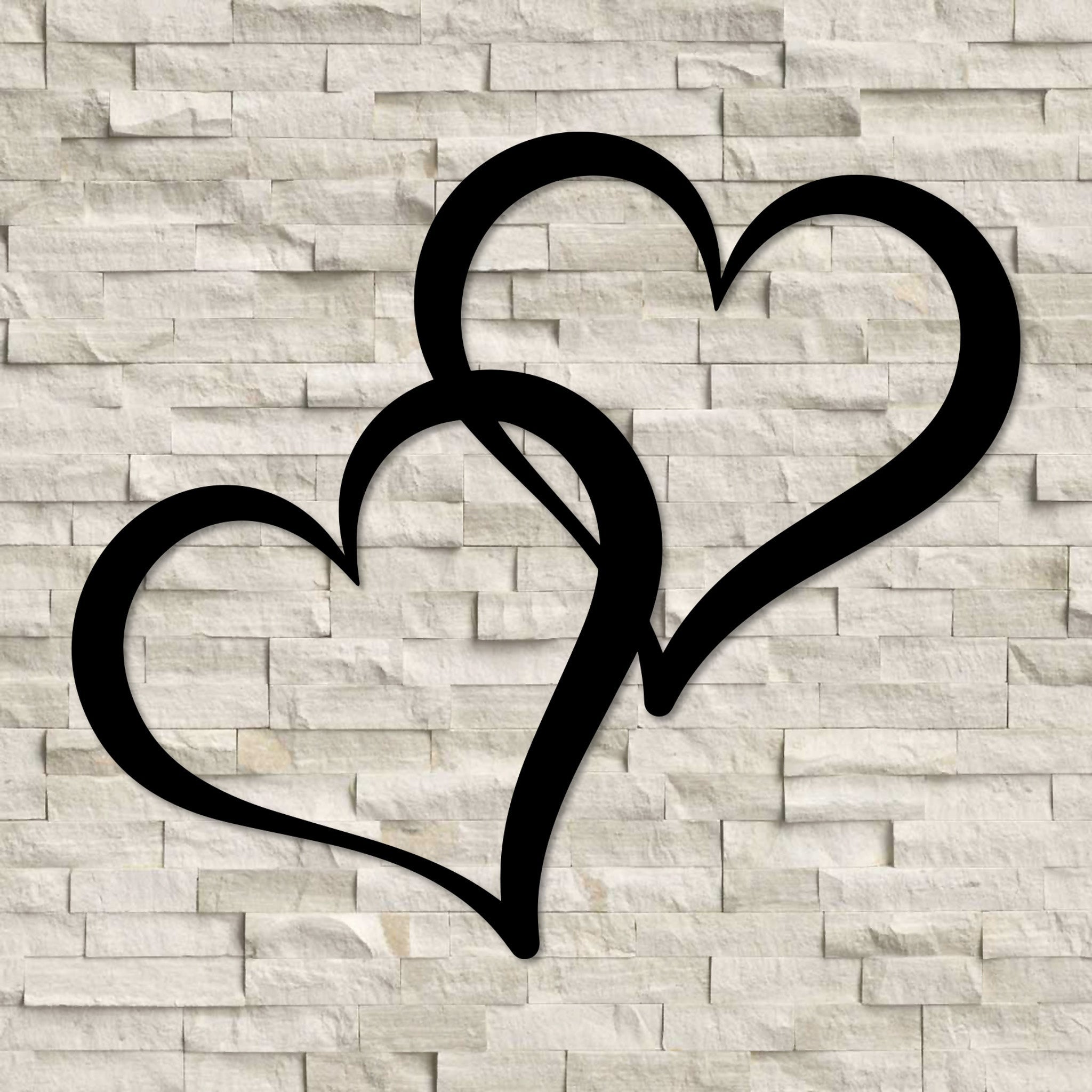 Two Hearts Metal Wall Decor