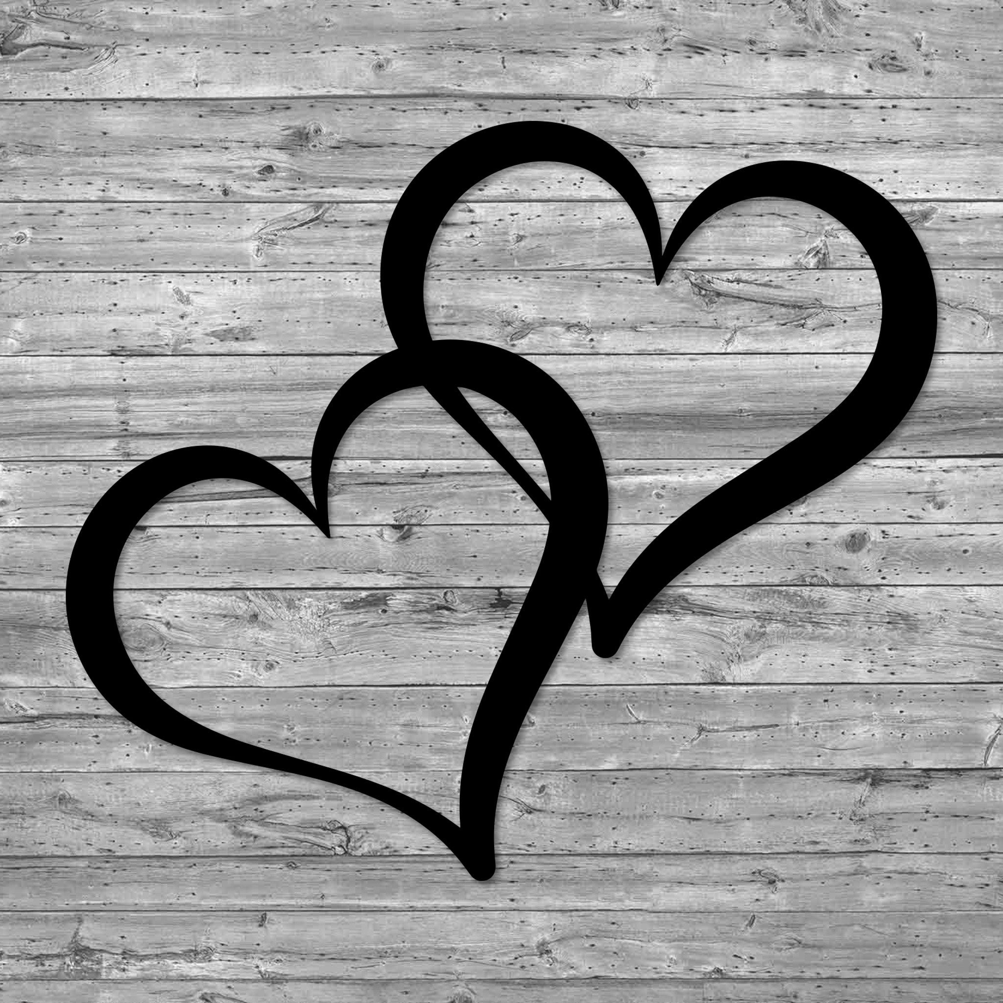 Two Hearts Metal Wall Decor