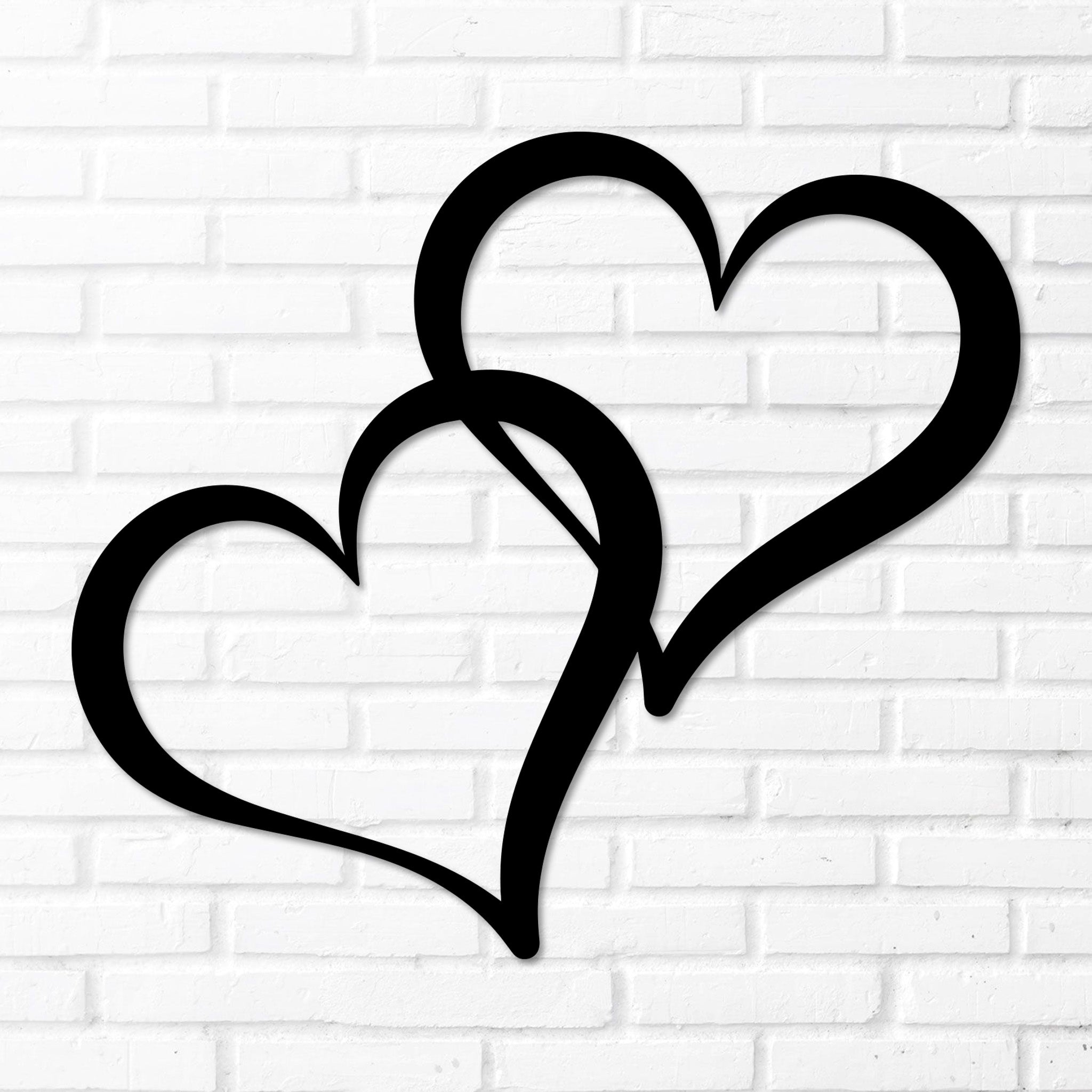 Two Hearts Metal Wall Decor