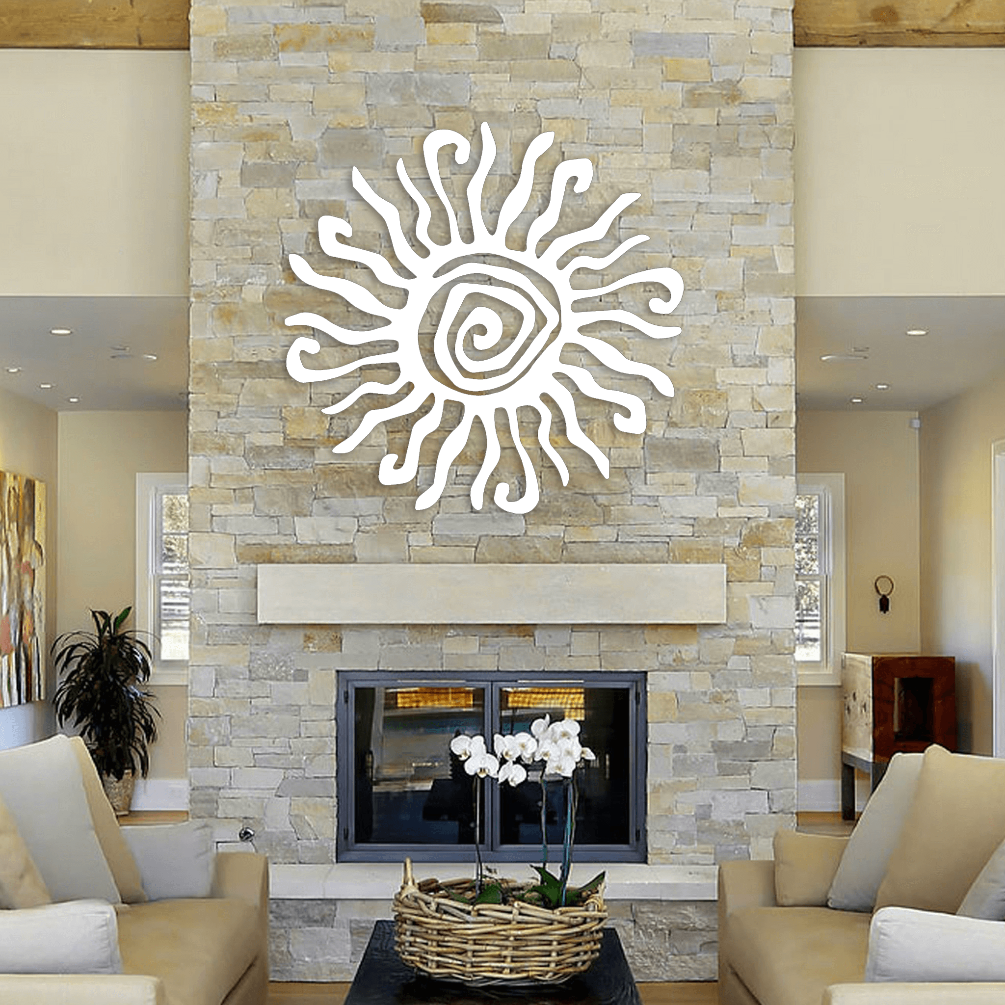 Abstract Sun Metal Wall Art
